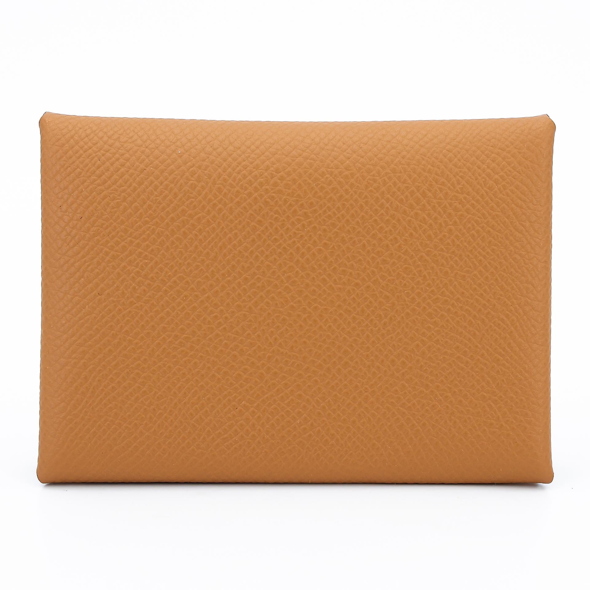 Brand New ( Rank N ) HERMÈS Calvi Duo card holder Sesame (2S) Epsom B (2023) - 2