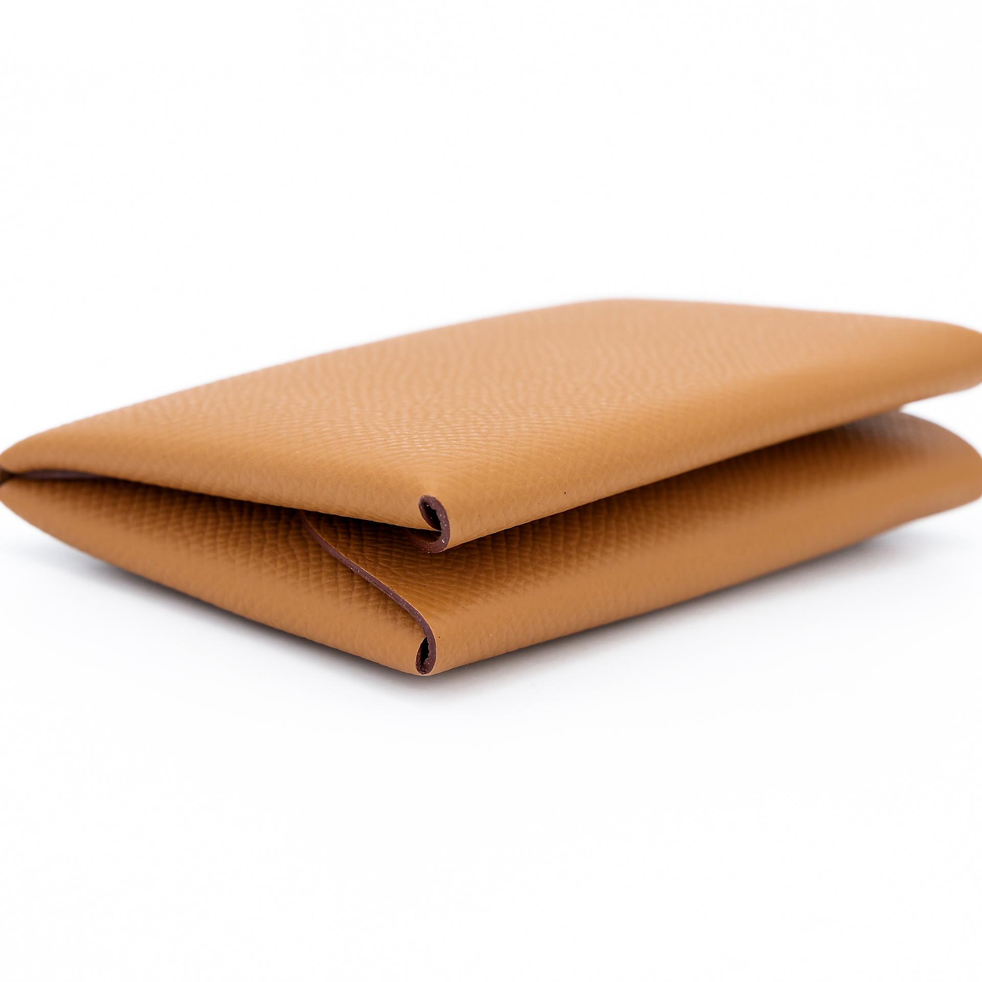 Brand New ( Rank N ) HERMÈS Calvi Duo card holder Sesame (2S) Epsom B (2023) - 4