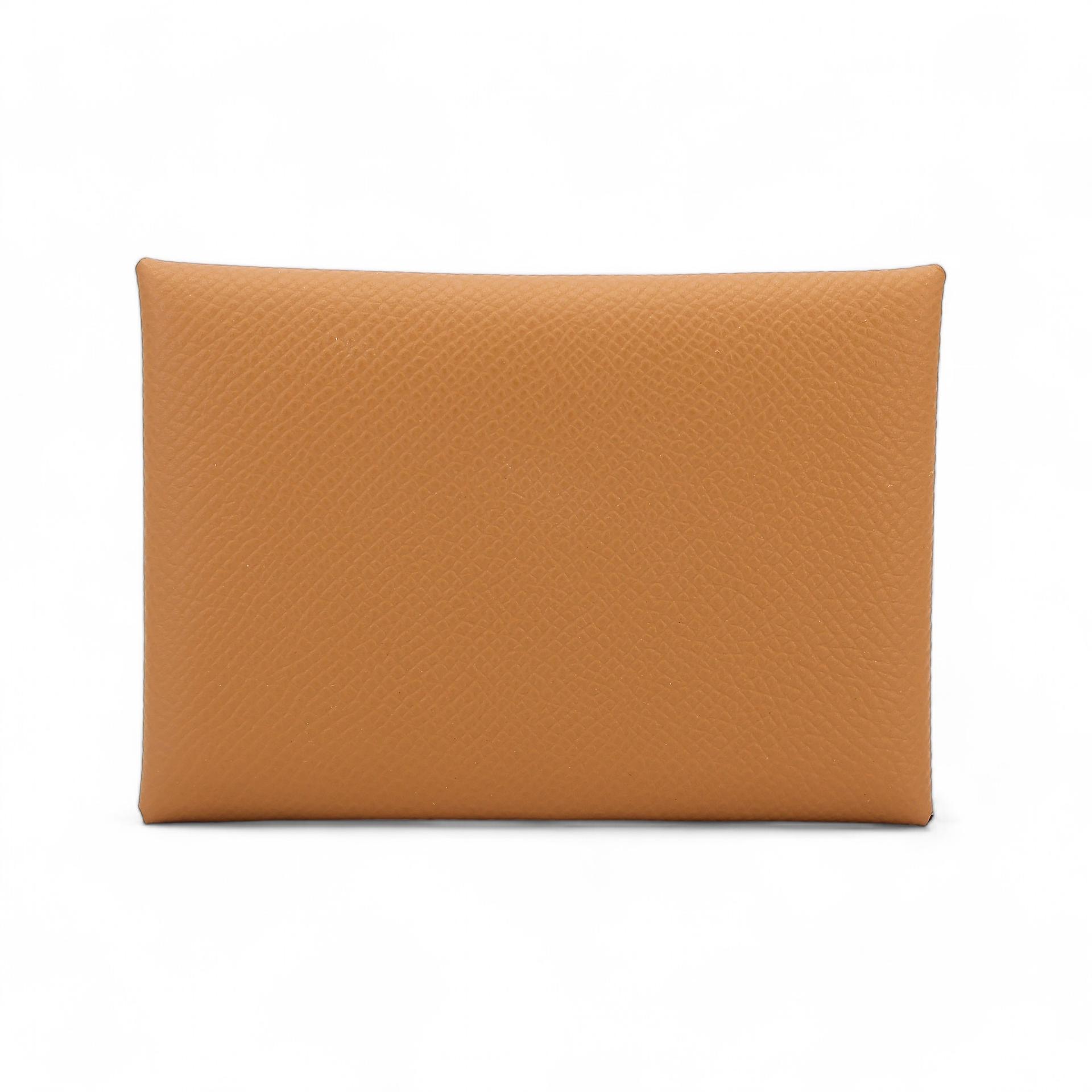 Brand New ( Rank N ) HERMÈS Calvi Duo card holder Sesame (2S) Epsom B (2023) - 1