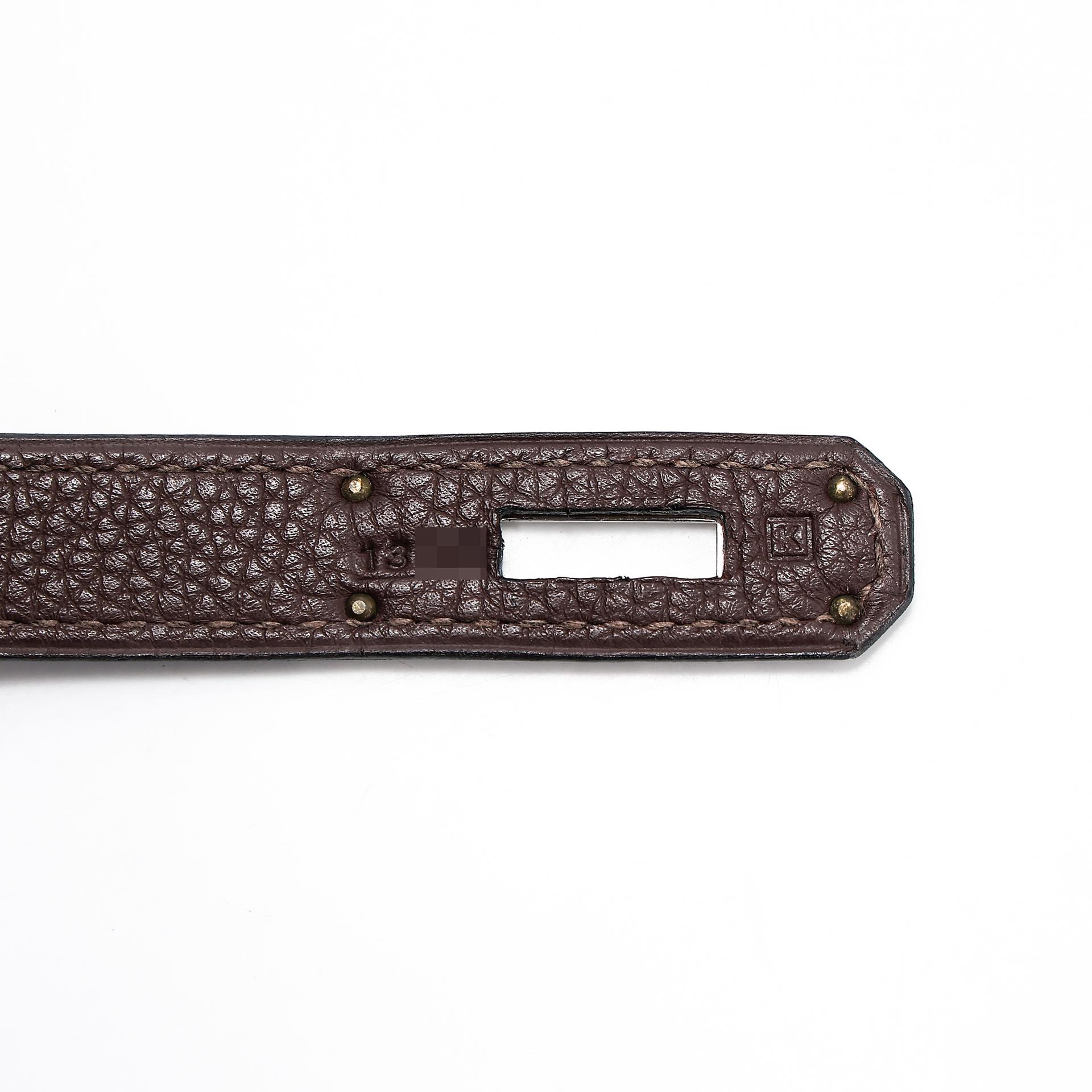 Very Good ( Rank A) HERMÈS Birkin 40 Chocolat (47) Togo Palladium hardware Square K (2007) - 21