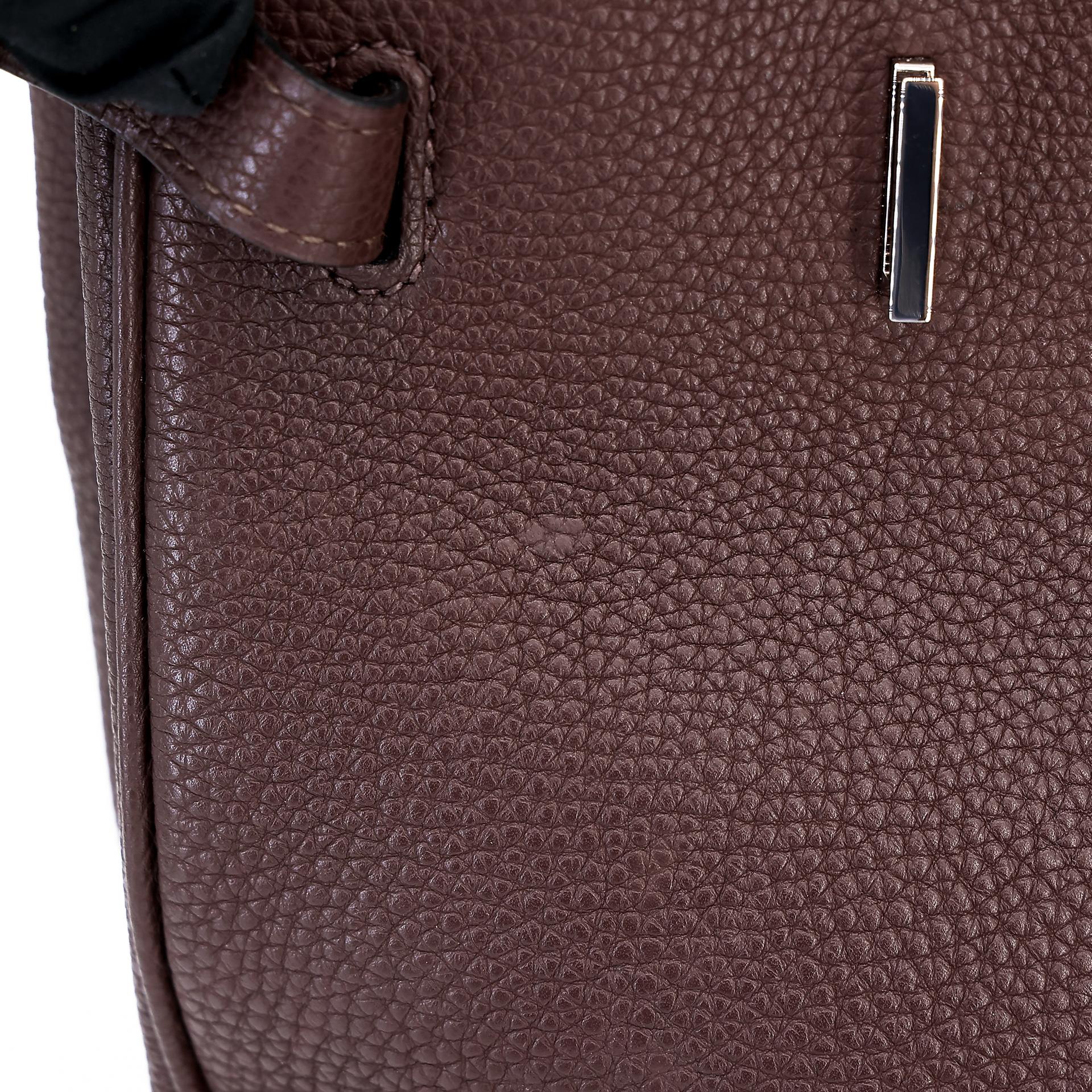 Very Good ( Rank A) HERMÈS Birkin 40 Chocolat (47) Togo Palladium hardware Square K (2007) - 18