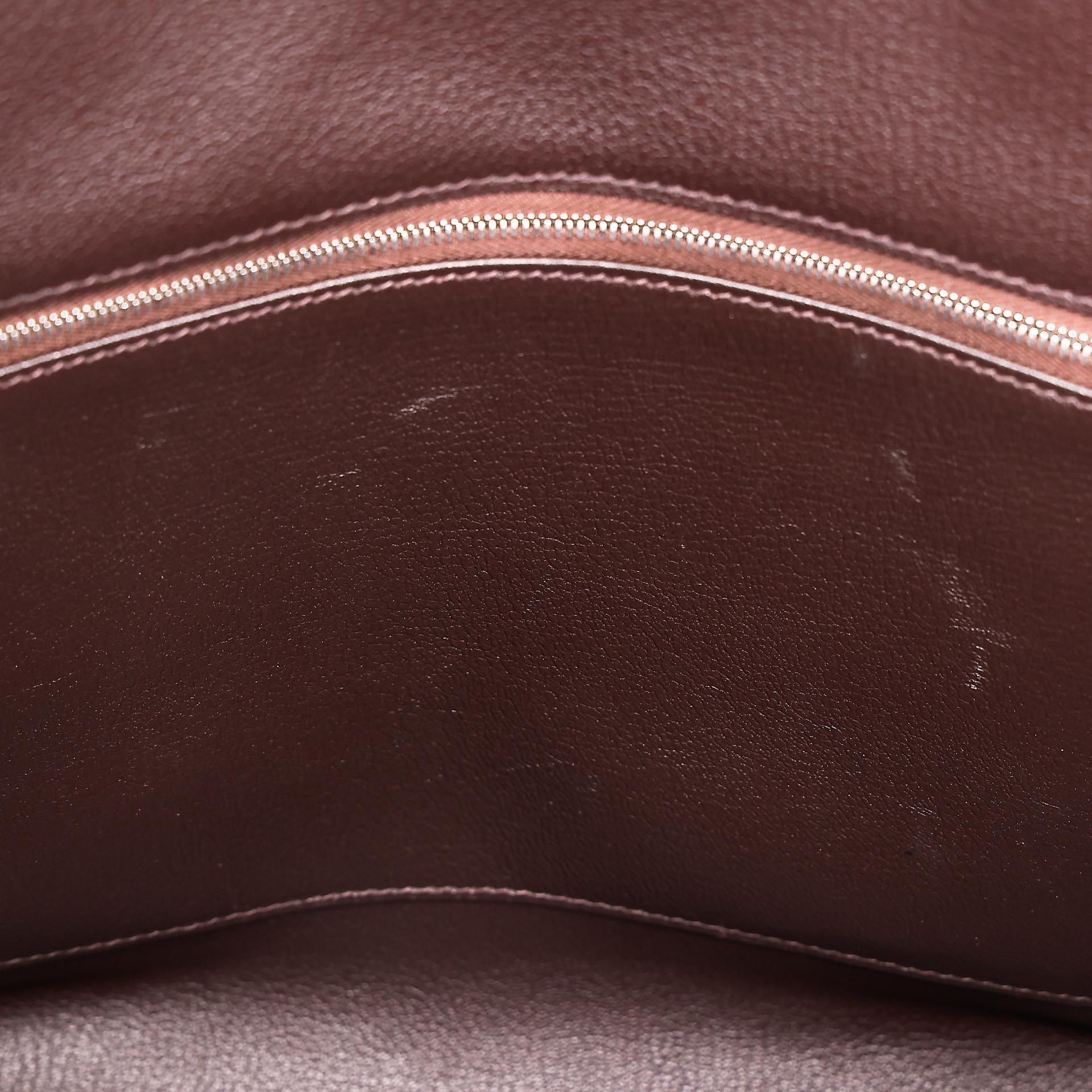 Very Good ( Rank A) HERMÈS Birkin 40 Chocolat (47) Togo Palladium hardware Square K (2007) - 19