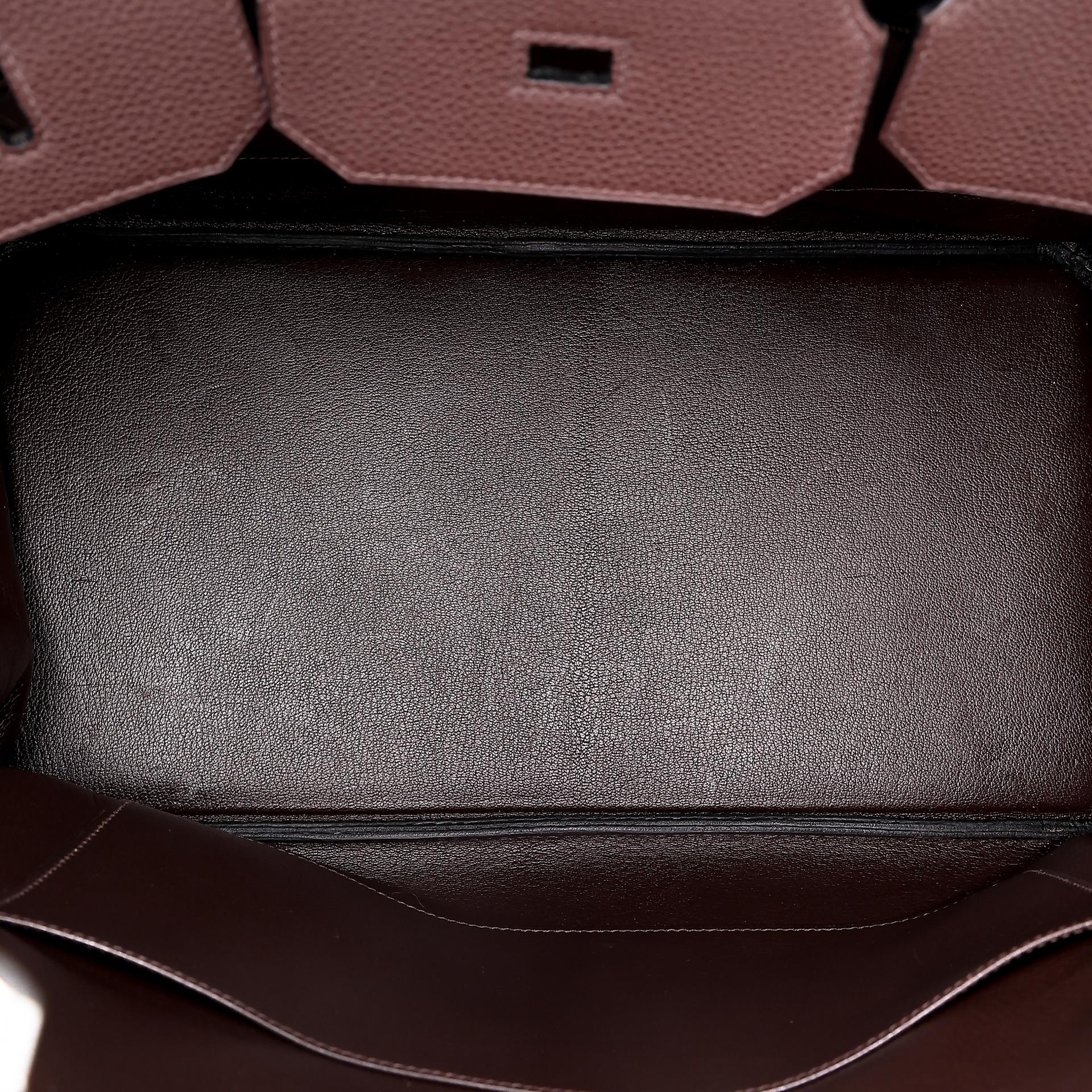 Very Good ( Rank A) HERMÈS Birkin 40 Chocolat (47) Togo Palladium hardware Square K (2007) - 15