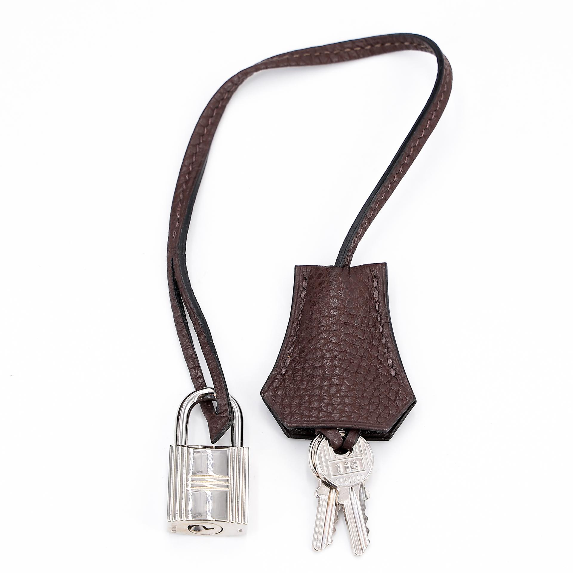 Very Good ( Rank A) HERMÈS Birkin 40 Chocolat (47) Togo Palladium hardware Square K (2007) - 22