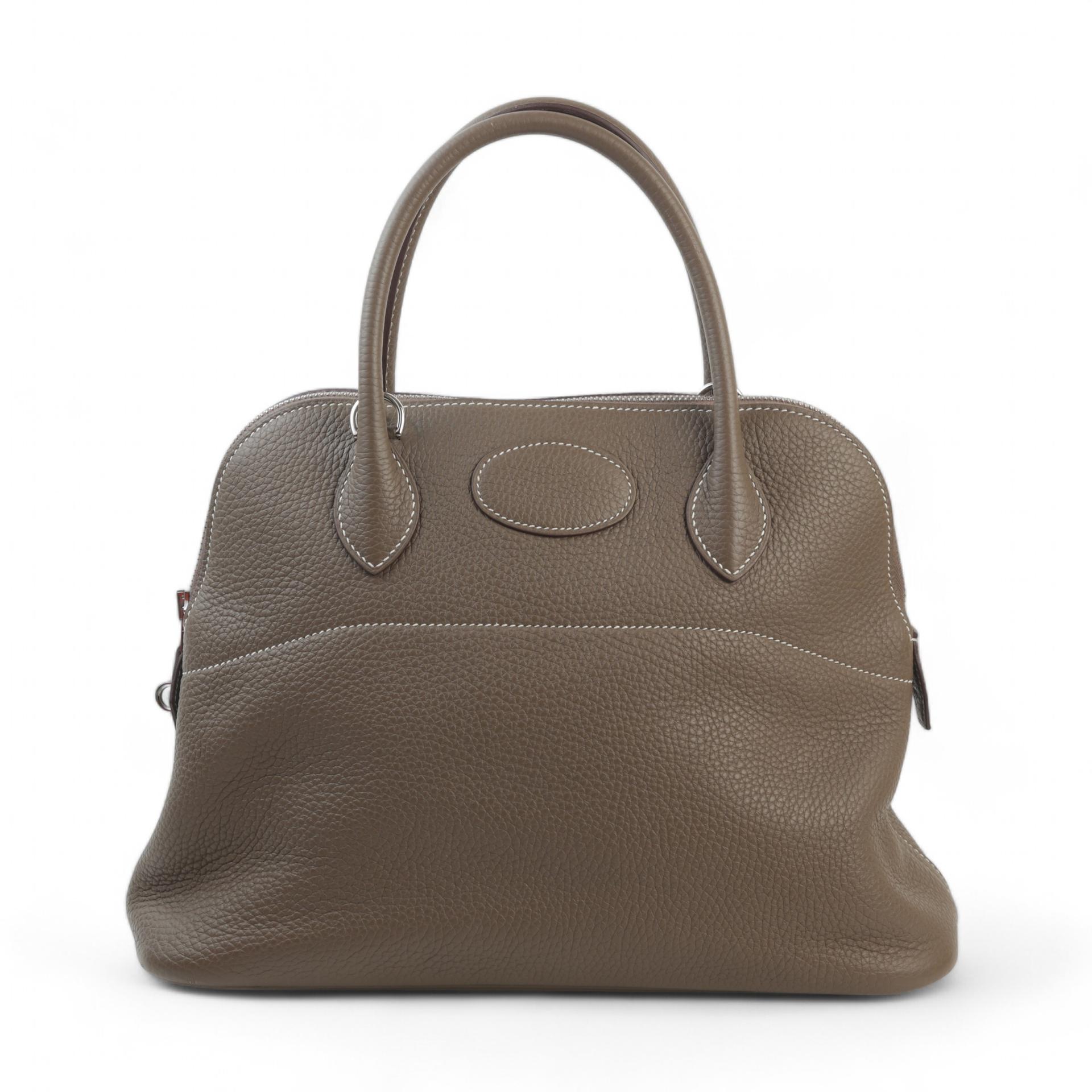 Very Good ( Rank A) HERMÈS Bolide 31 Etoupe (18) Clemence Palladium hardware Y (2020) - 1