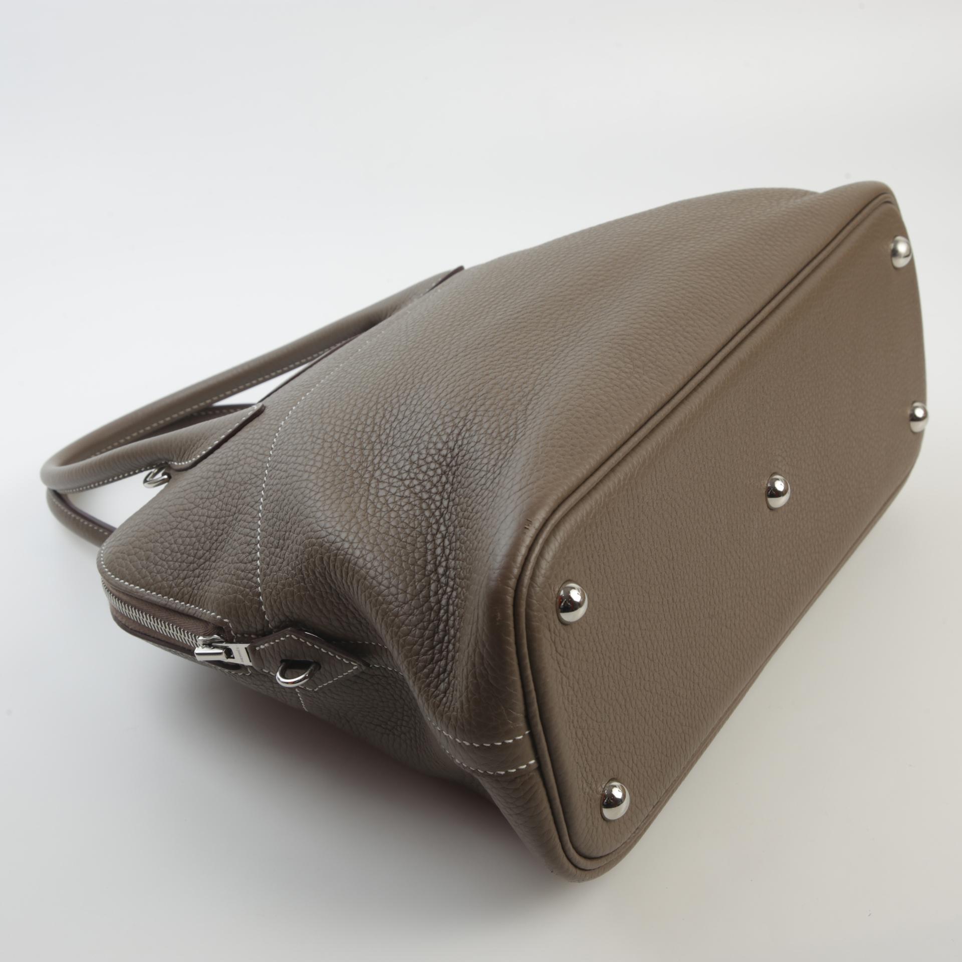 Very Good ( Rank A) HERMÈS Bolide 31 Etoupe (18) Clemence Palladium hardware Y (2020) - 6