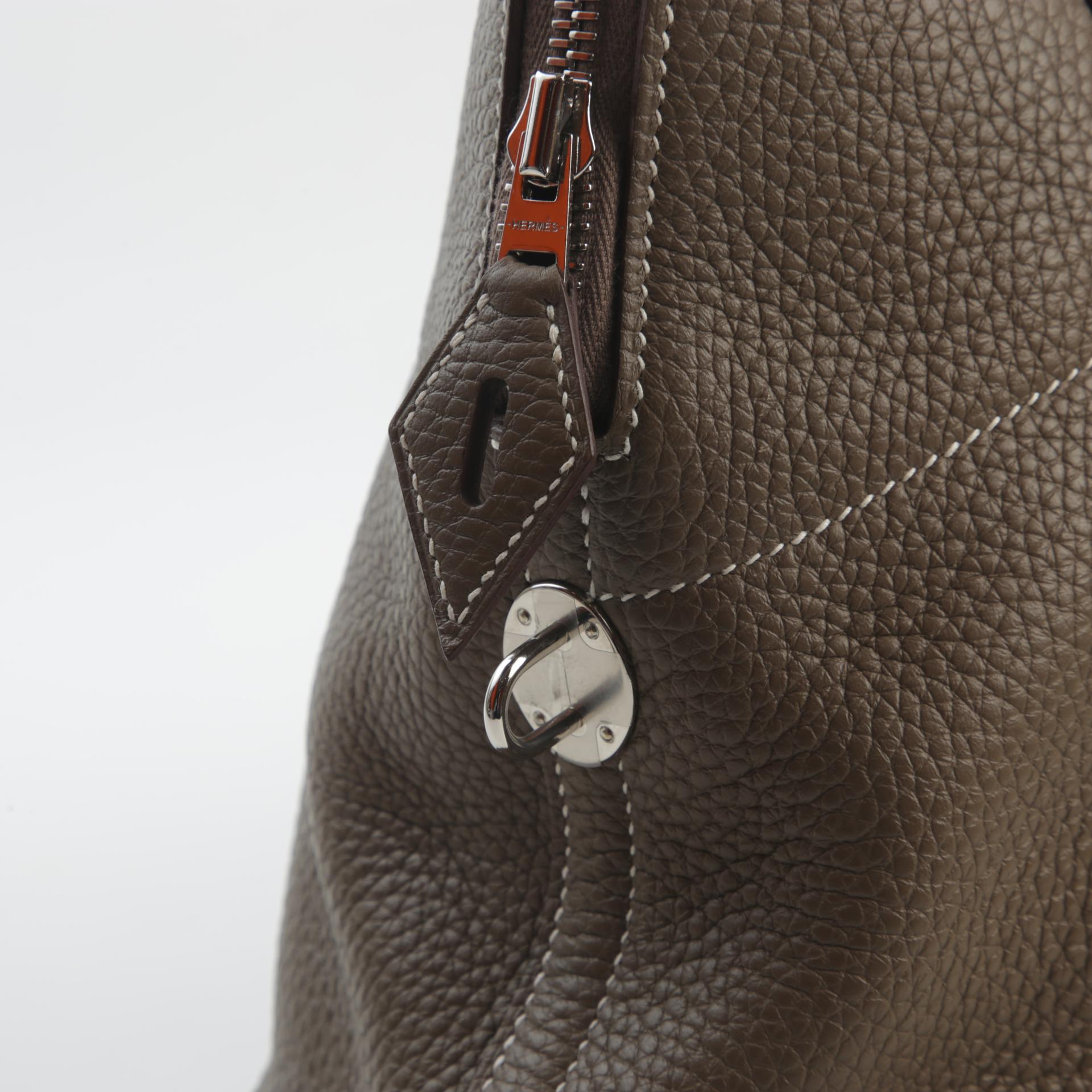 Very Good ( Rank A) HERMÈS Bolide 31 Etoupe (18) Clemence Palladium hardware Y (2020) - 8