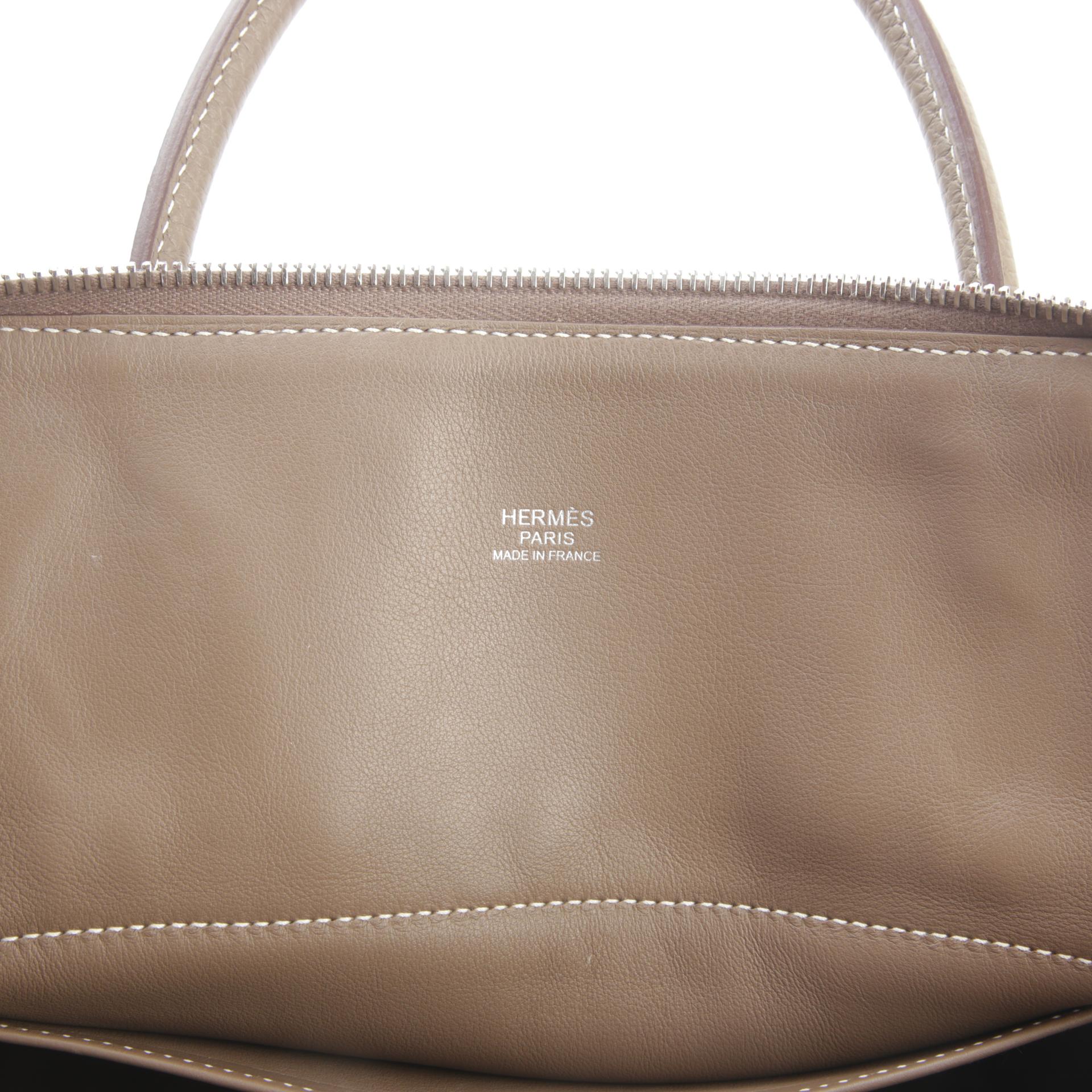 Very Good ( Rank A) HERMÈS Bolide 31 Etoupe (18) Clemence Palladium hardware Y (2020) - 10