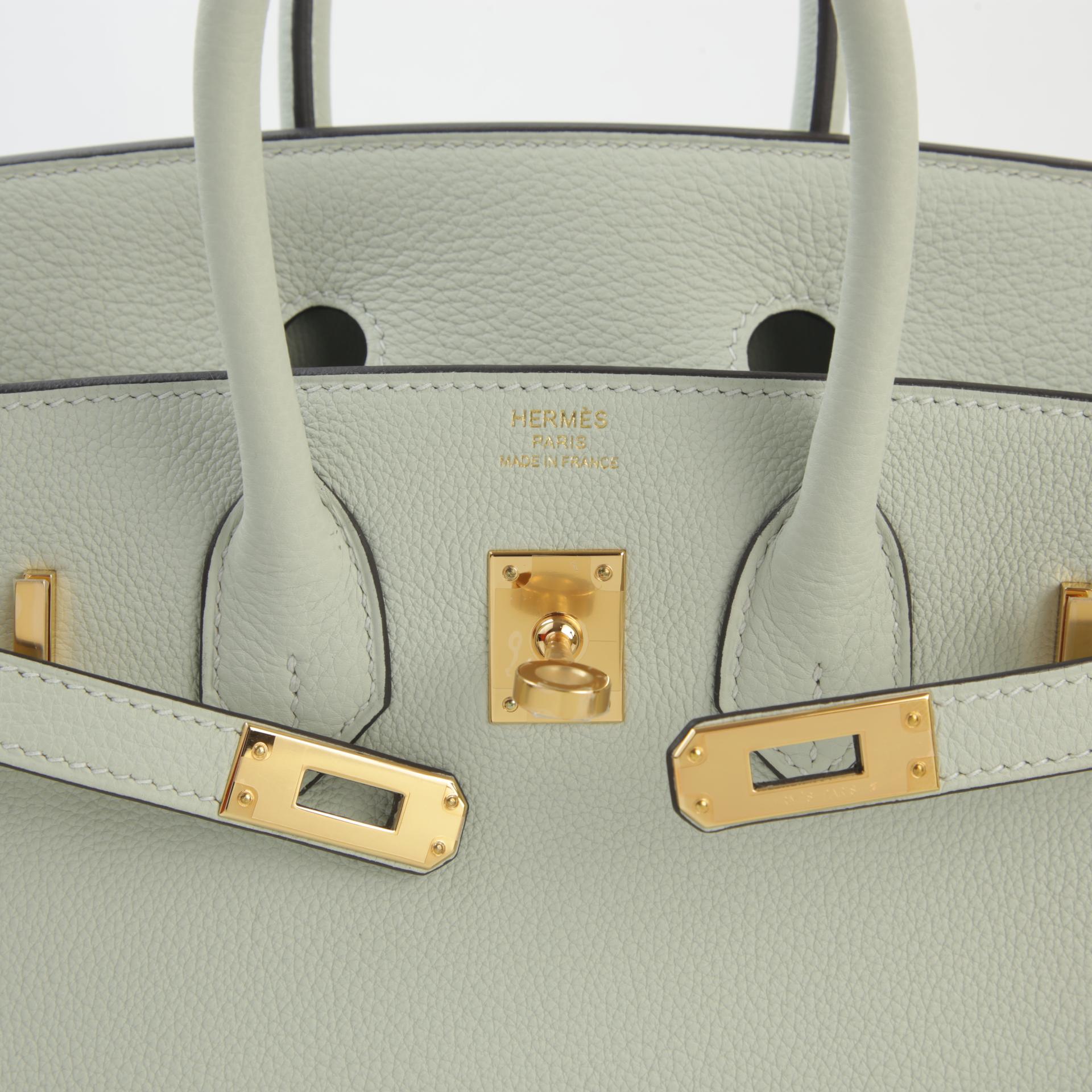 Unused ( Rank NS ) HERMÈS Birkin 25 Gris Neve (0W) Togo Gold hardware B (2023) - 9