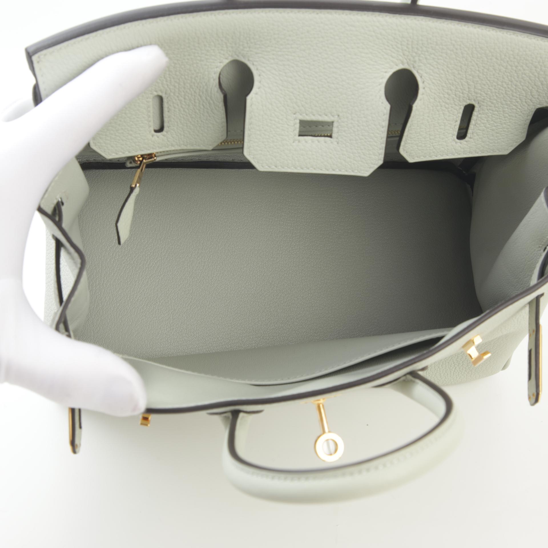 Unused ( Rank NS ) HERMÈS Birkin 25 Gris Neve (0W) Togo Gold hardware B (2023) - 10