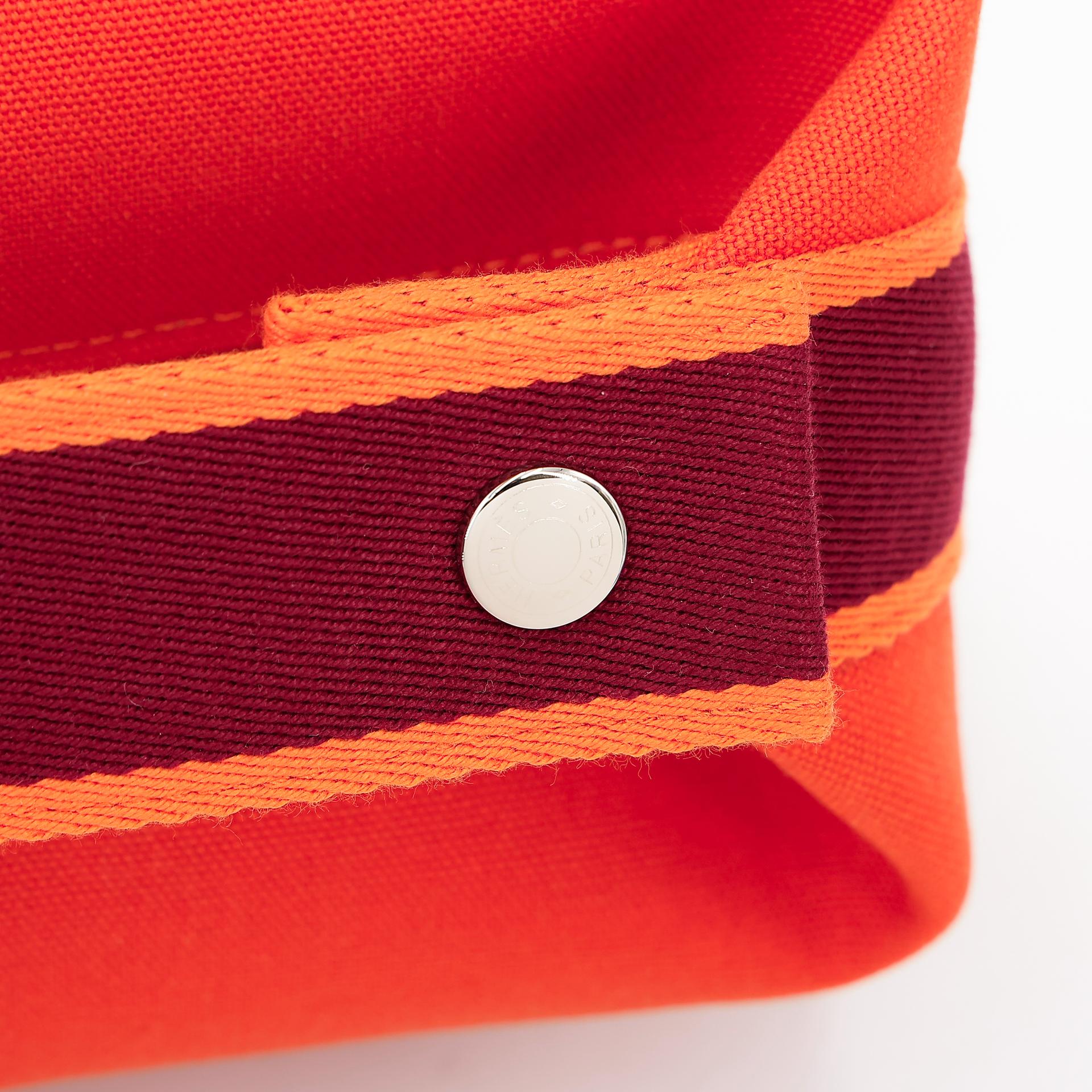 Brand New ( Rank N ) HERMÈS Bride-a-Brac Case PM Orange (93) Feu (9J) Canvas - 7