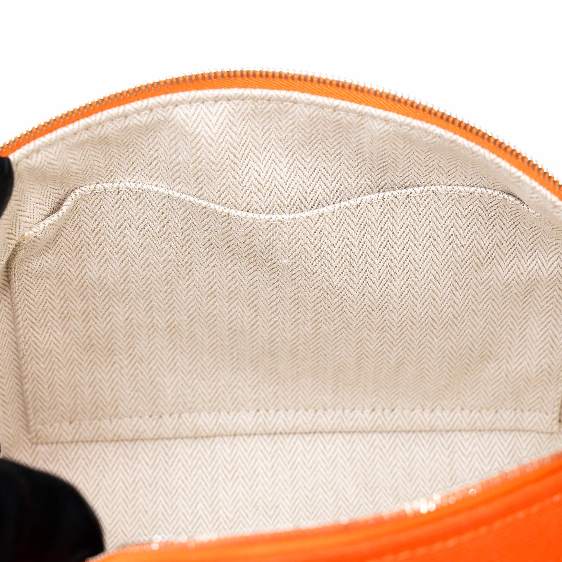 Brand New ( Rank N ) HERMÈS Bride-a-Brac Case PM Orange (93) Feu (9J) Canvas - 14
