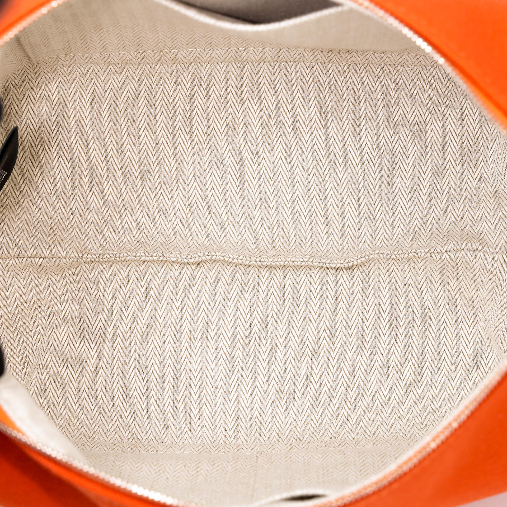 Brand New ( Rank N ) HERMÈS Bride-a-Brac Case PM Orange (93) Feu (9J) Canvas - 11