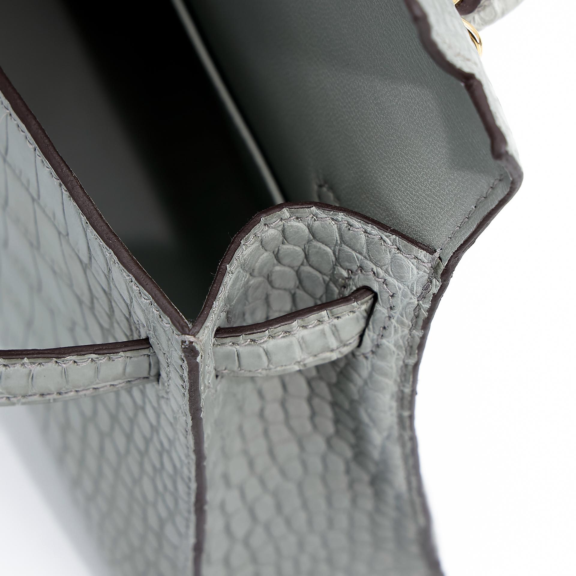 ランク N 新品 HERMÈS エルメス ミニケリー2 グリシマン クロコダイル アリゲーター マット ゴールド金具 W刻印 - 11