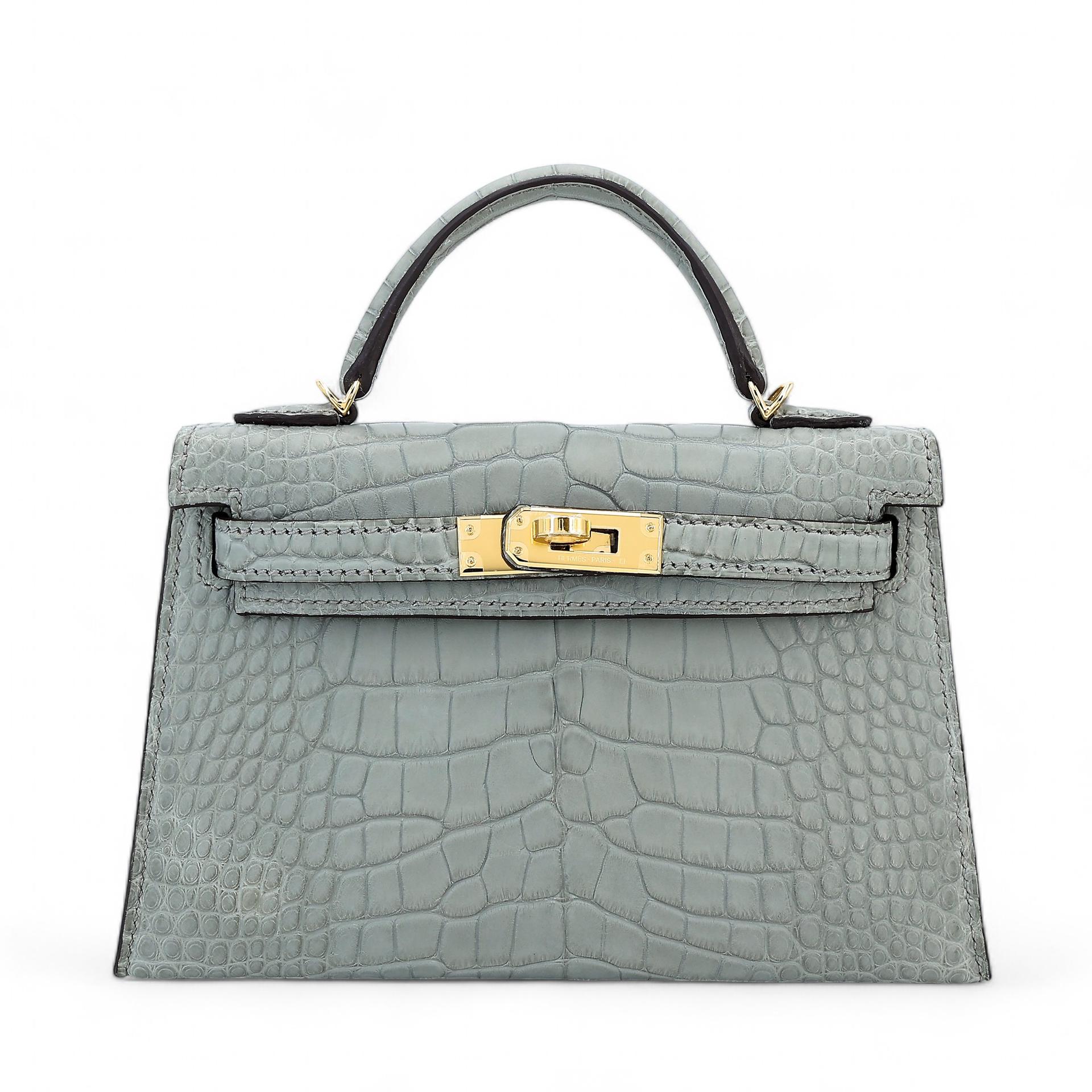 ランク N 新品 HERMÈS エルメス ミニケリー2 グリシマン クロコダイル アリゲーター マット ゴールド金具 W刻印 - 1