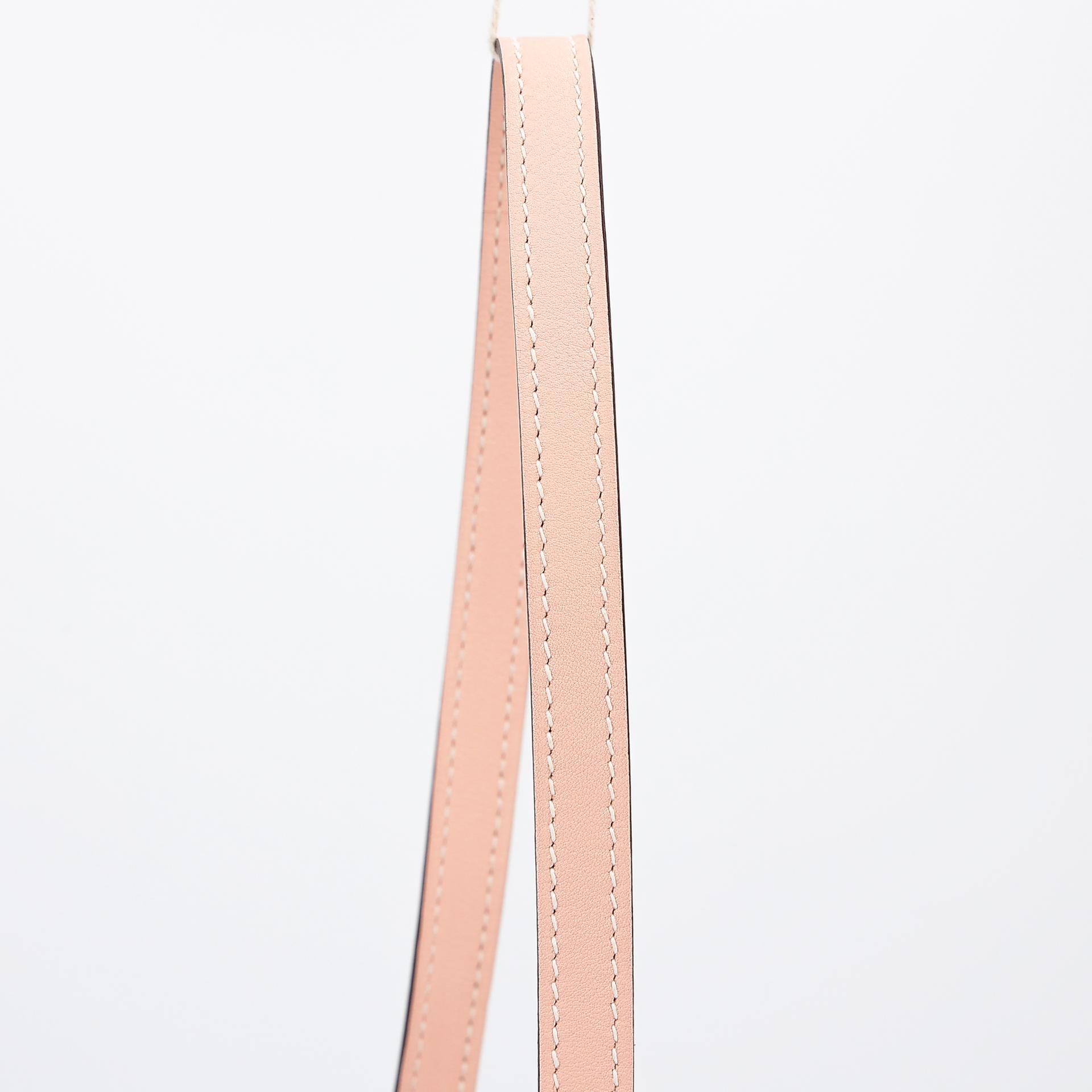 Very Good ( Rank A) HERMÈS Halzan Mini Rose Eglantine (P1) Swift Palladium hardware X (2016) - 4