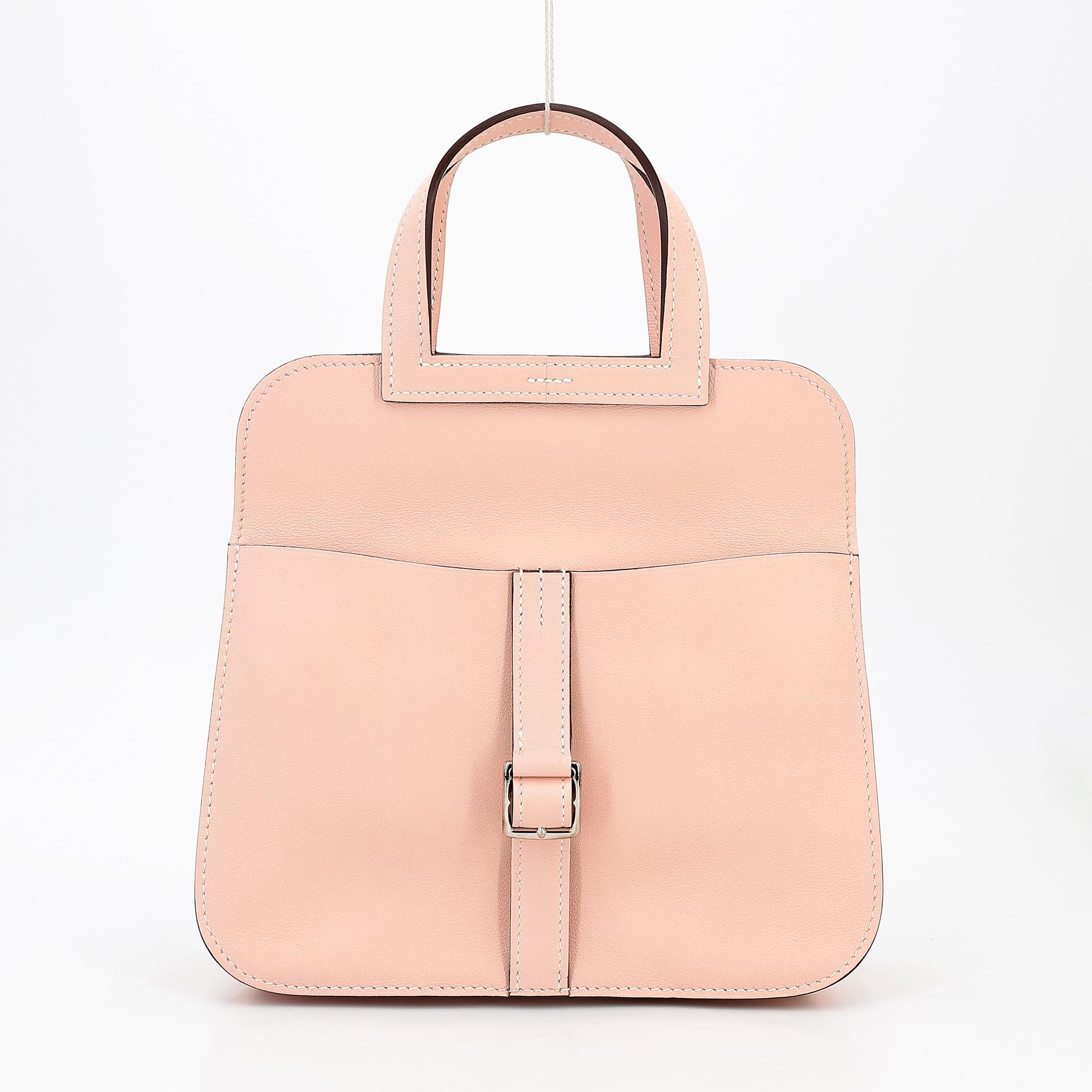 Very Good ( Rank A) HERMÈS Halzan Mini Rose Eglantine (P1) Swift Palladium hardware X (2016) - 9