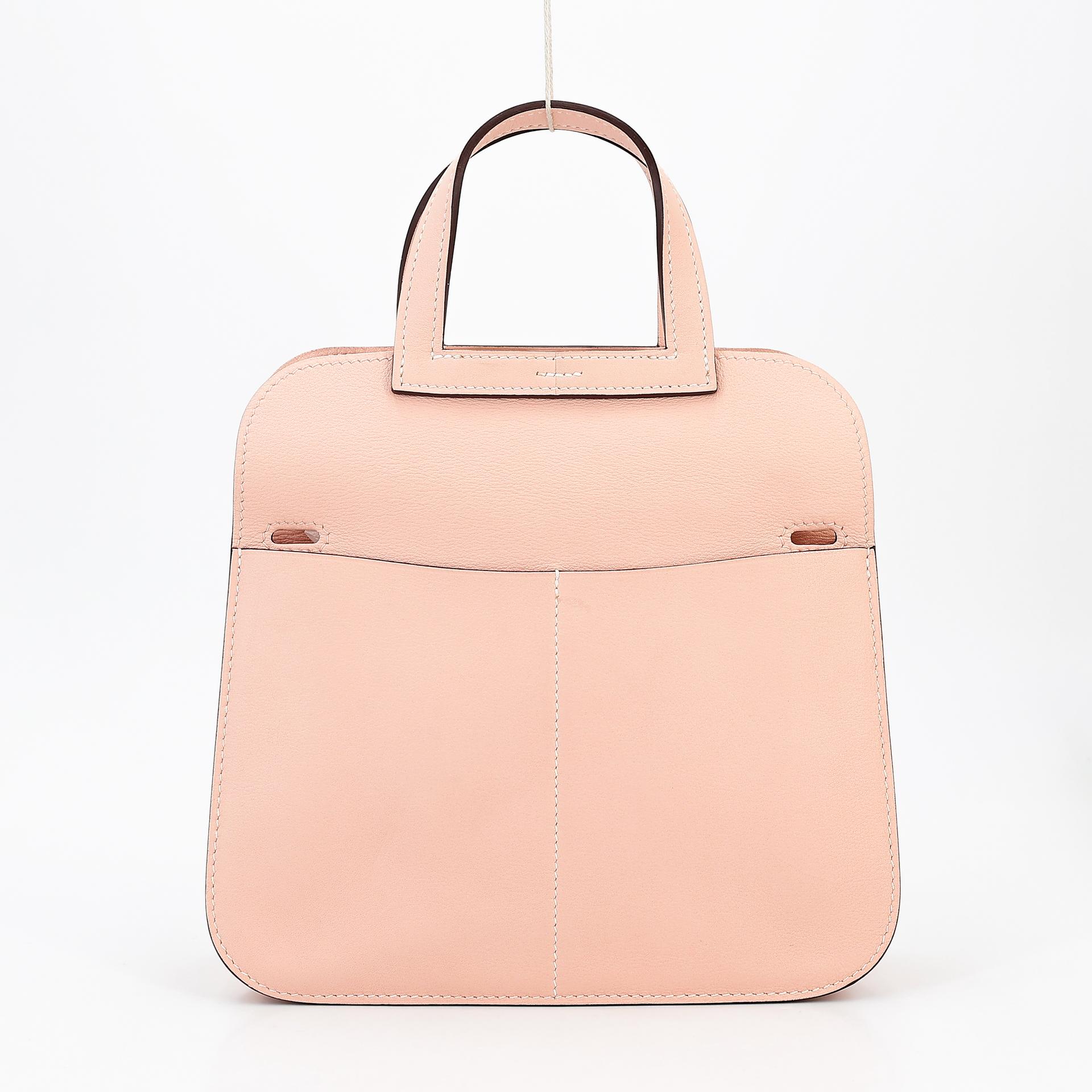 Very Good ( Rank A) HERMÈS Halzan Mini Rose Eglantine (P1) Swift Palladium hardware X (2016) - 10