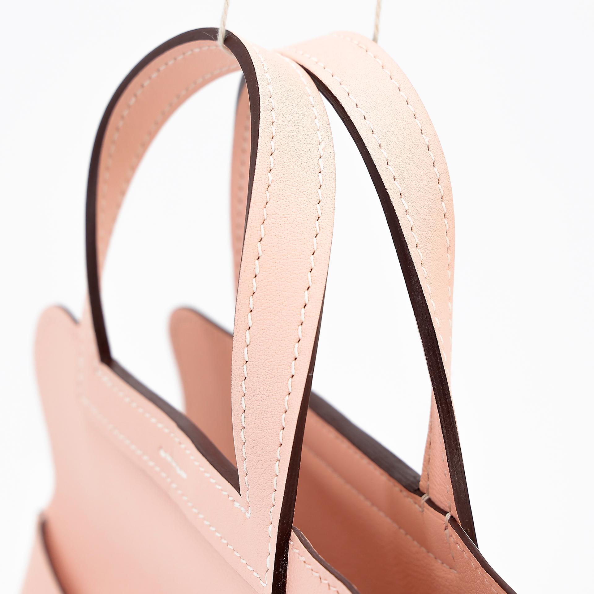 Very Good ( Rank A) HERMÈS Halzan Mini Rose Eglantine (P1) Swift Palladium hardware X (2016) - 3