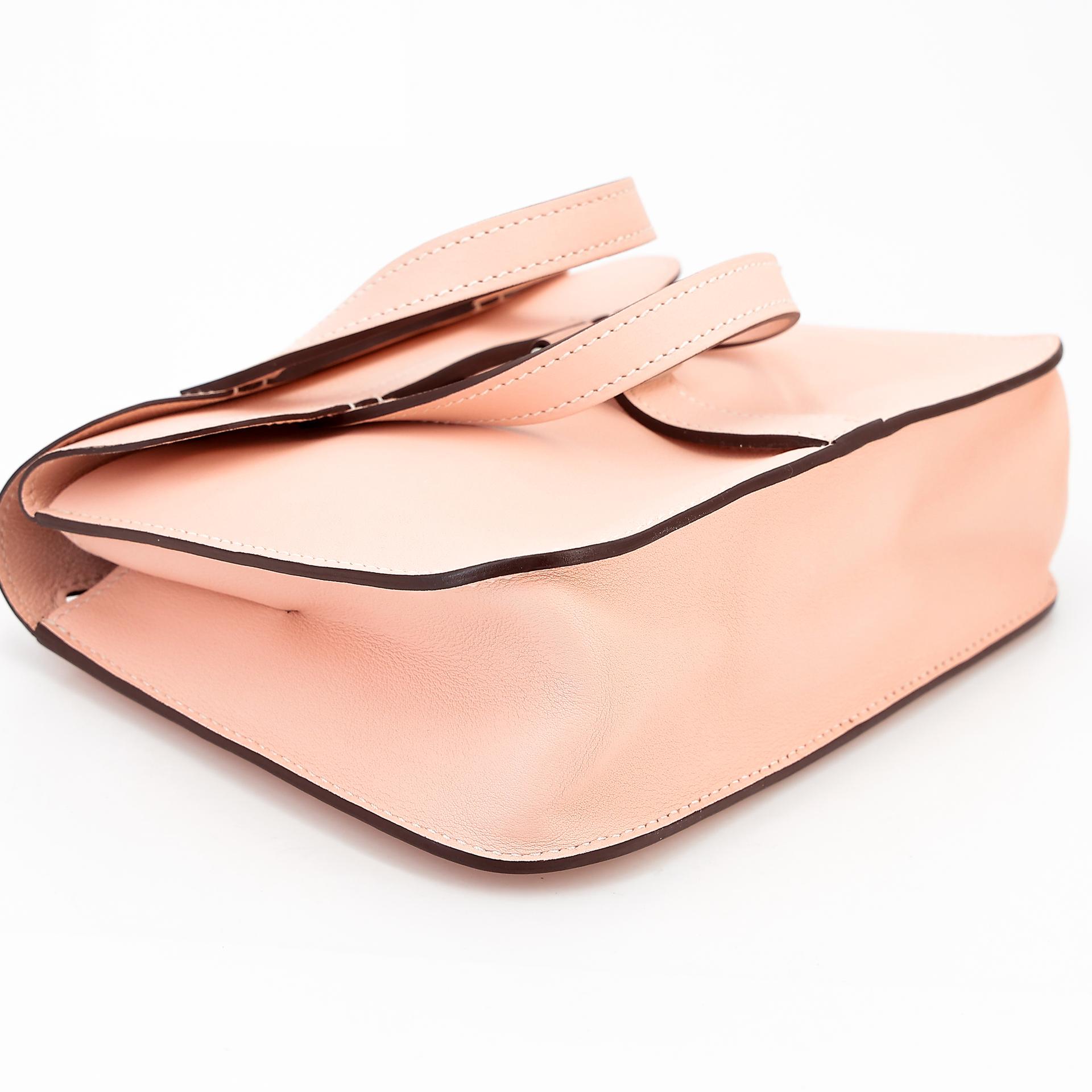 Very Good ( Rank A) HERMÈS Halzan Mini Rose Eglantine (P1) Swift Palladium hardware X (2016) - 5