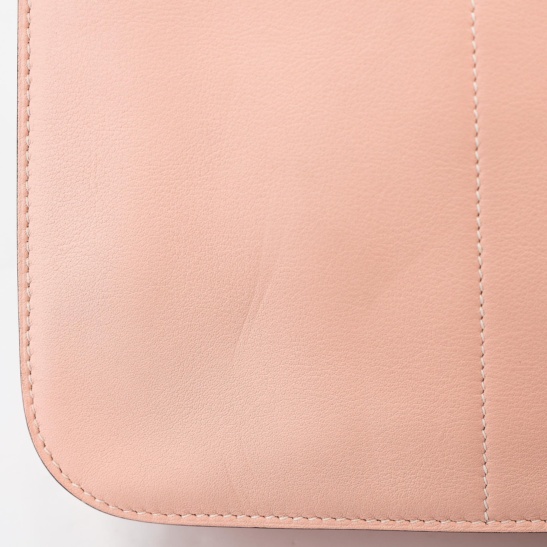 Very Good ( Rank A) HERMÈS Halzan Mini Rose Eglantine (P1) Swift Palladium hardware X (2016) - 14