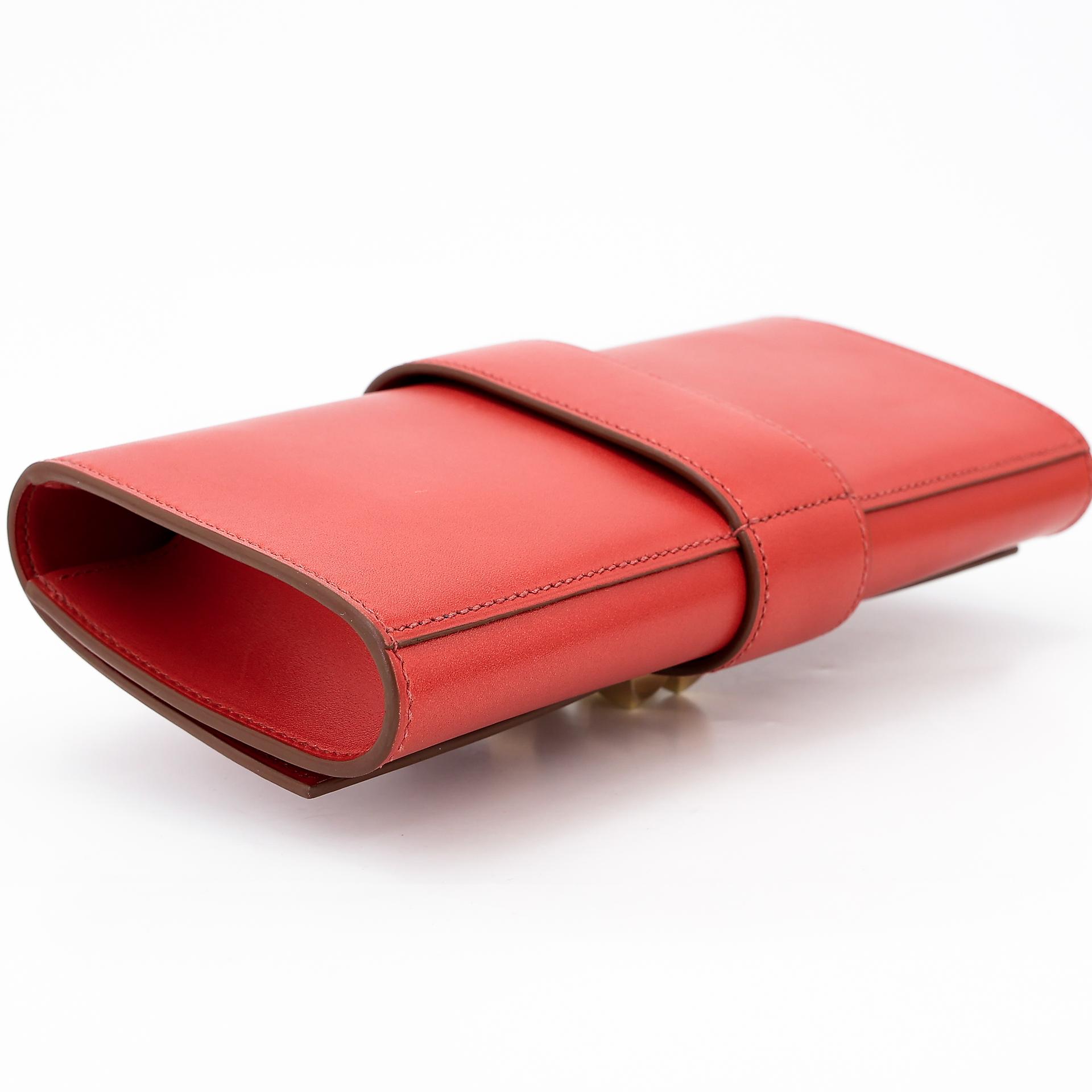 Very Good ( Rank A) HERMÈS Medor 23 Clutch Brique (36) Tadelakt Gold hardware Square P (2012) - 6