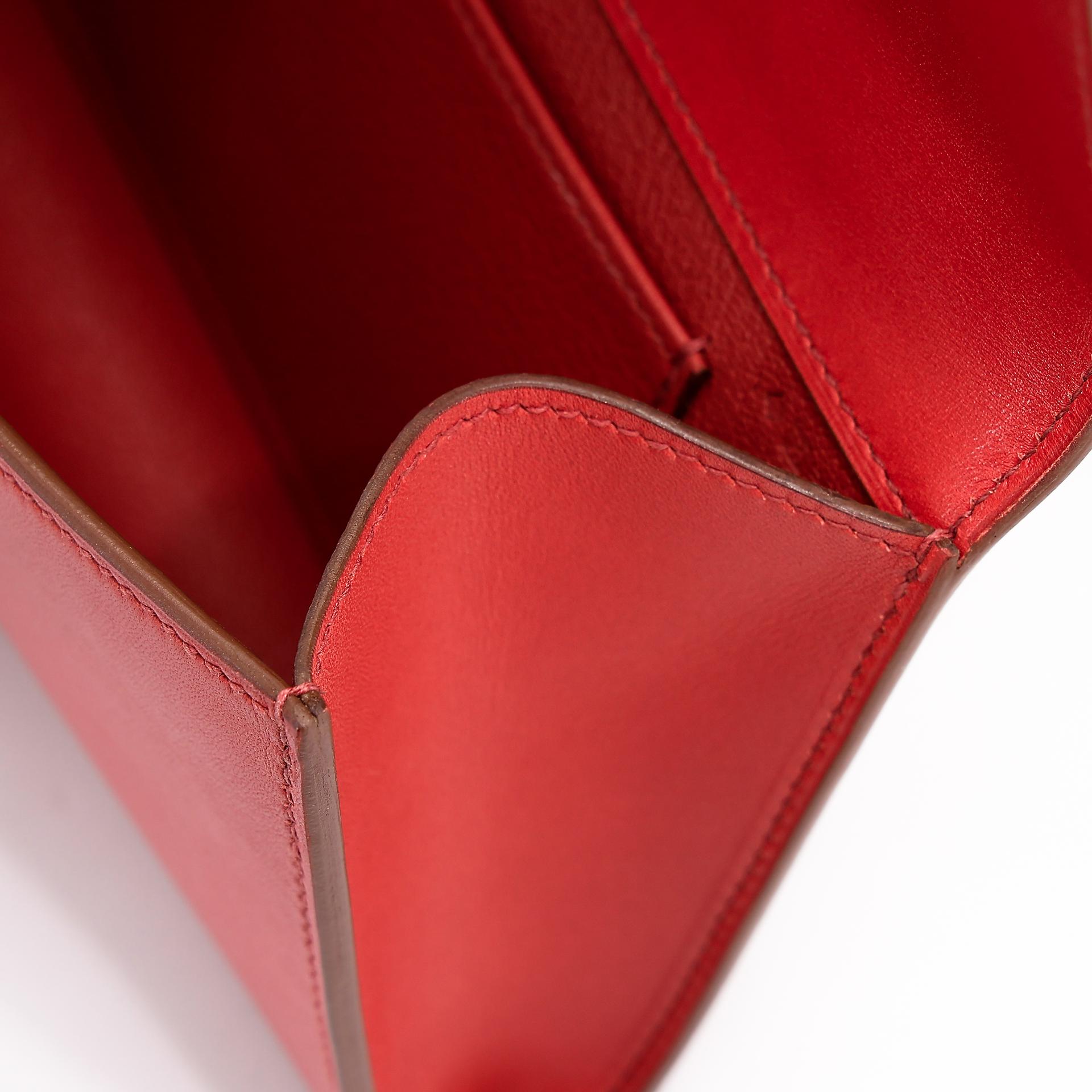 Very Good ( Rank A) HERMÈS Medor 23 Clutch Brique (36) Tadelakt Gold hardware Square P (2012) - 13