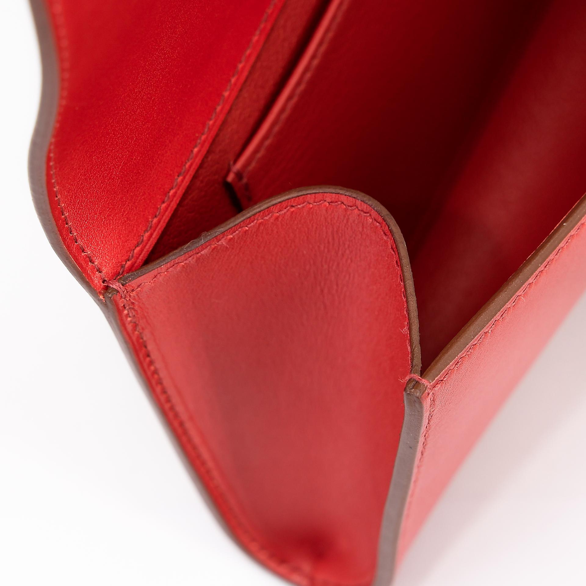 Very Good ( Rank A) HERMÈS Medor 23 Clutch Brique (36) Tadelakt Gold hardware Square P (2012) - 14