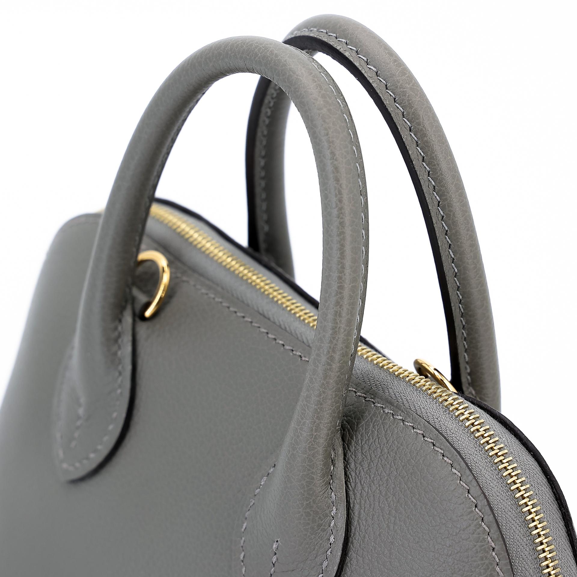 Brand New ( Rank N ) HERMÈS Mini Bolide 1923 Gris Meyer (0L) Evercolor Gold hardware B (2023) - 3