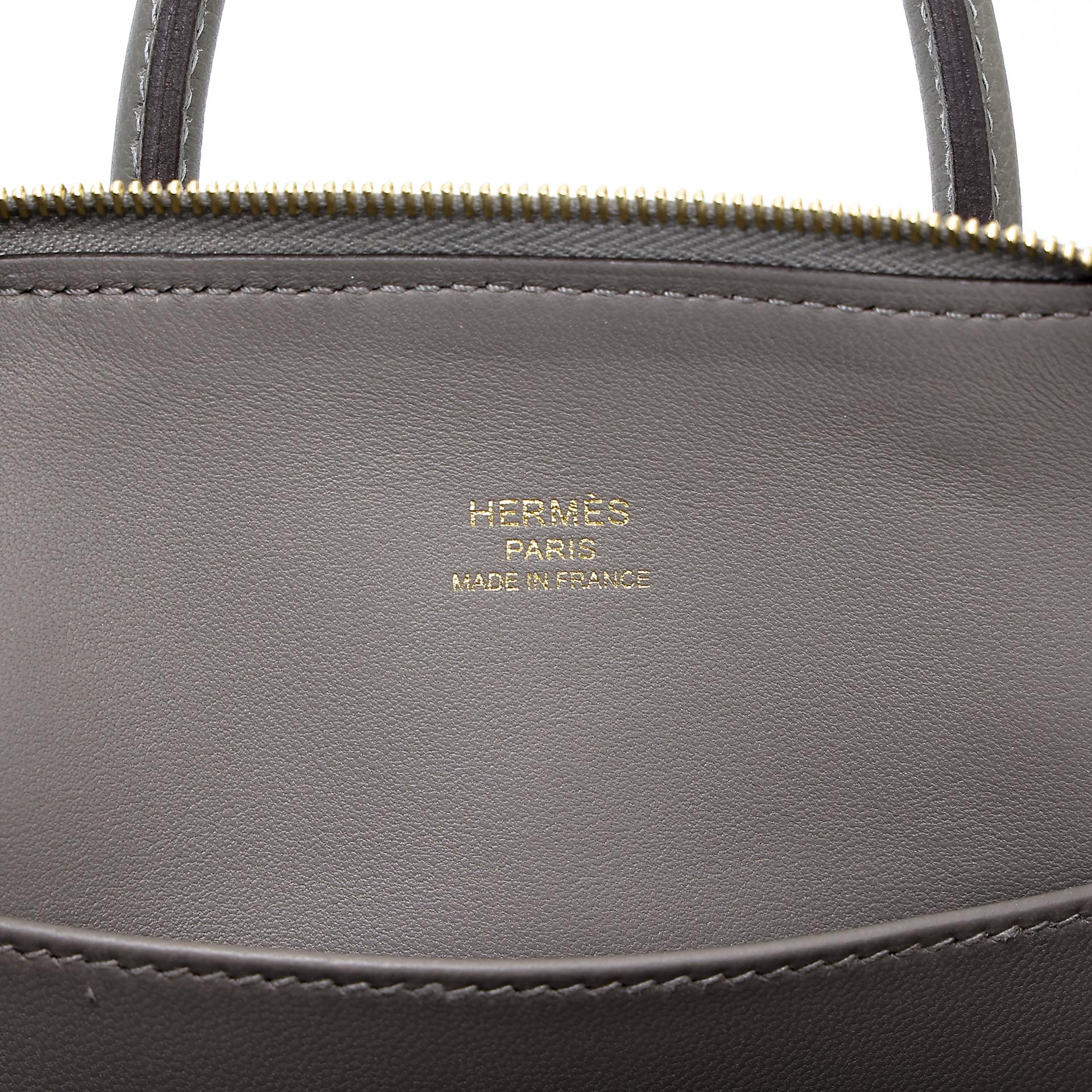 Brand New ( Rank N ) HERMÈS Mini Bolide 1923 Gris Meyer (0L) Evercolor Gold hardware B (2023) - 8