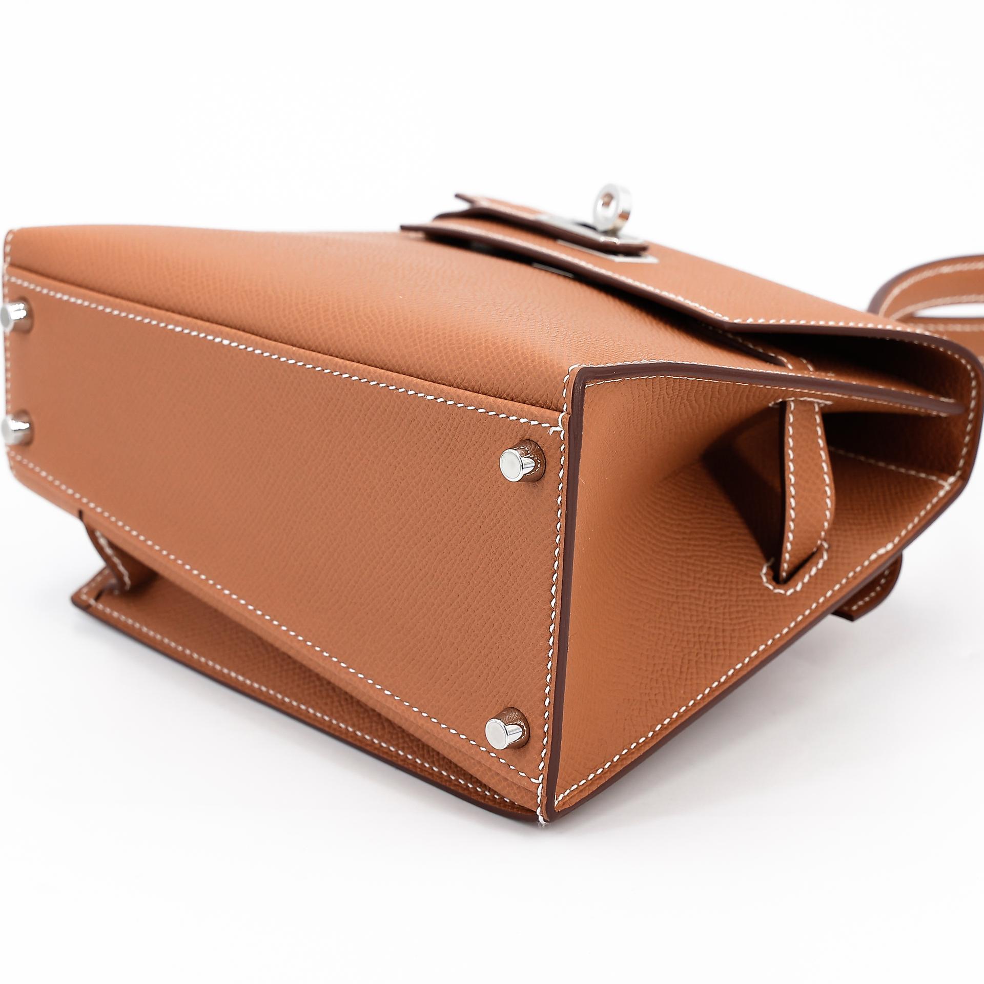 Brand New ( Rank N ) HERMÈS Limited Edition Kelly 20 en Desordre Gold (37) Epsom Palladium hardware W (2024) - 4