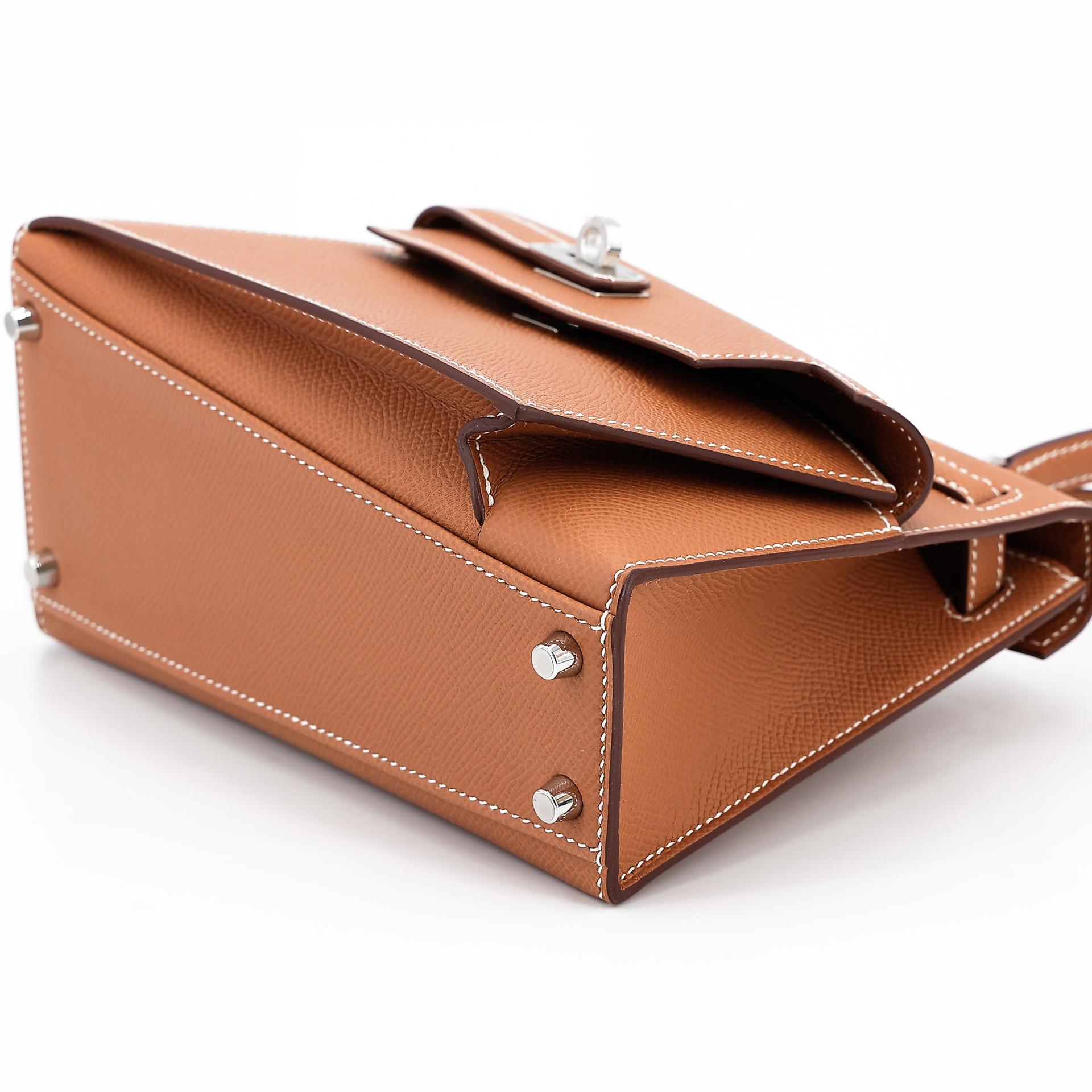 Brand New ( Rank N ) HERMÈS Limited Edition Kelly 20 en Desordre Gold (37) Epsom Palladium hardware W (2024) - 6