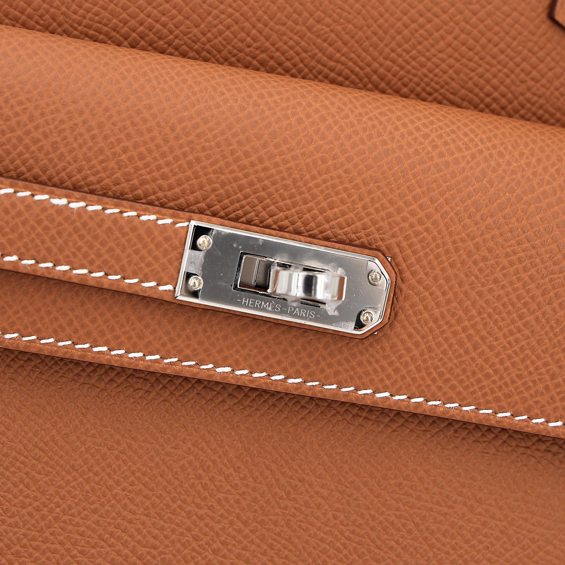 Brand New ( Rank N ) HERMÈS Limited Edition Kelly 20 en Desordre Gold (37) Epsom Palladium hardware W (2024) - 8