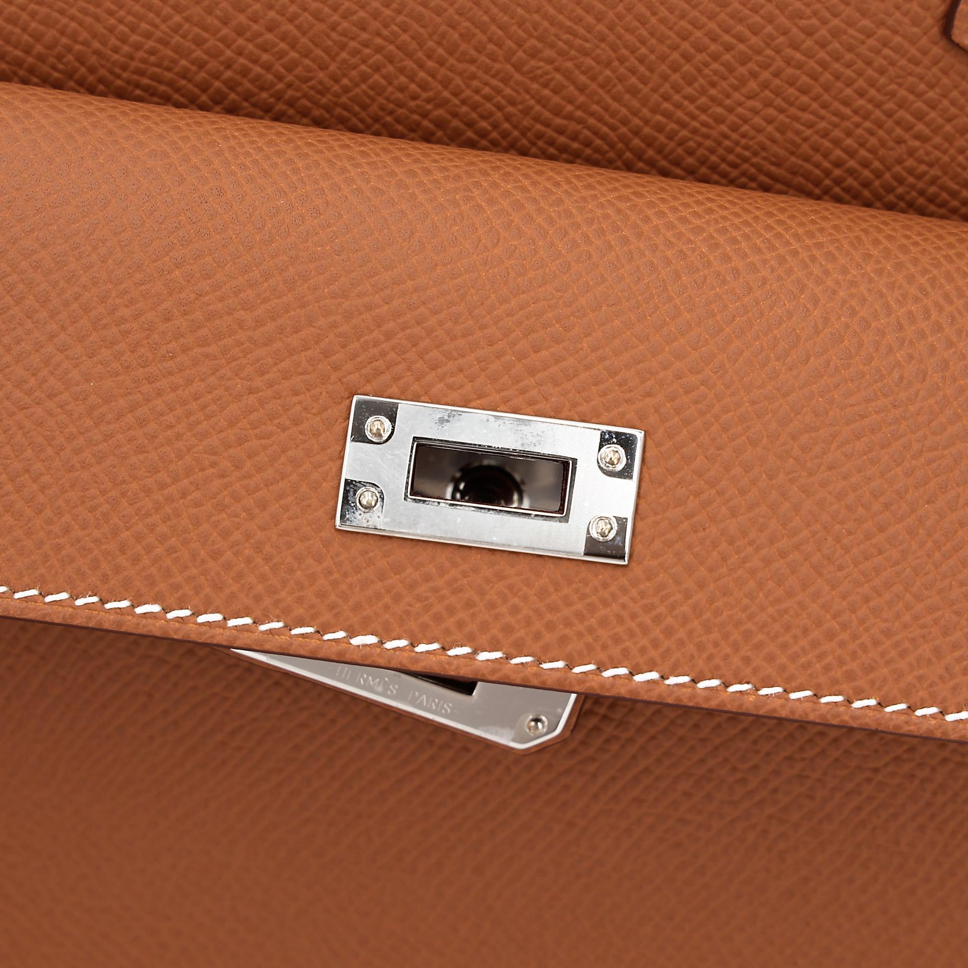 Brand New ( Rank N ) HERMÈS Limited Edition Kelly 20 en Desordre Gold (37) Epsom Palladium hardware W (2024) - 9