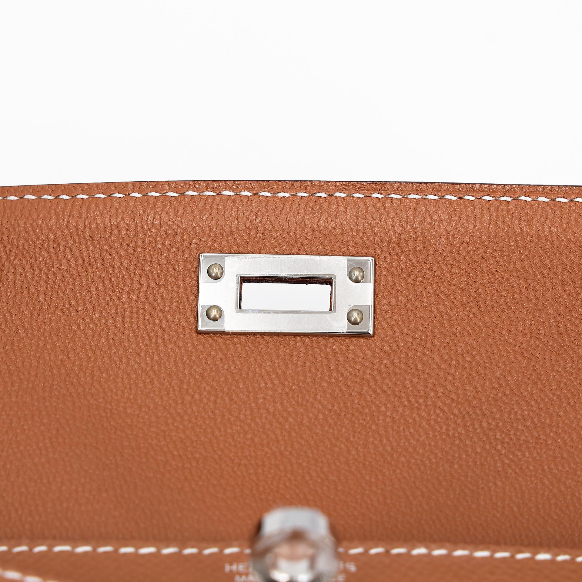 Brand New ( Rank N ) HERMÈS Limited Edition Kelly 20 en Desordre Gold (37) Epsom Palladium hardware W (2024) - 10
