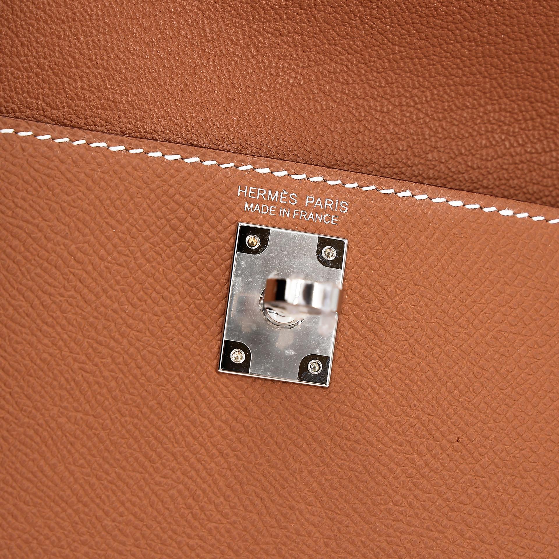 Brand New ( Rank N ) HERMÈS Limited Edition Kelly 20 en Desordre Gold (37) Epsom Palladium hardware W (2024) - 11