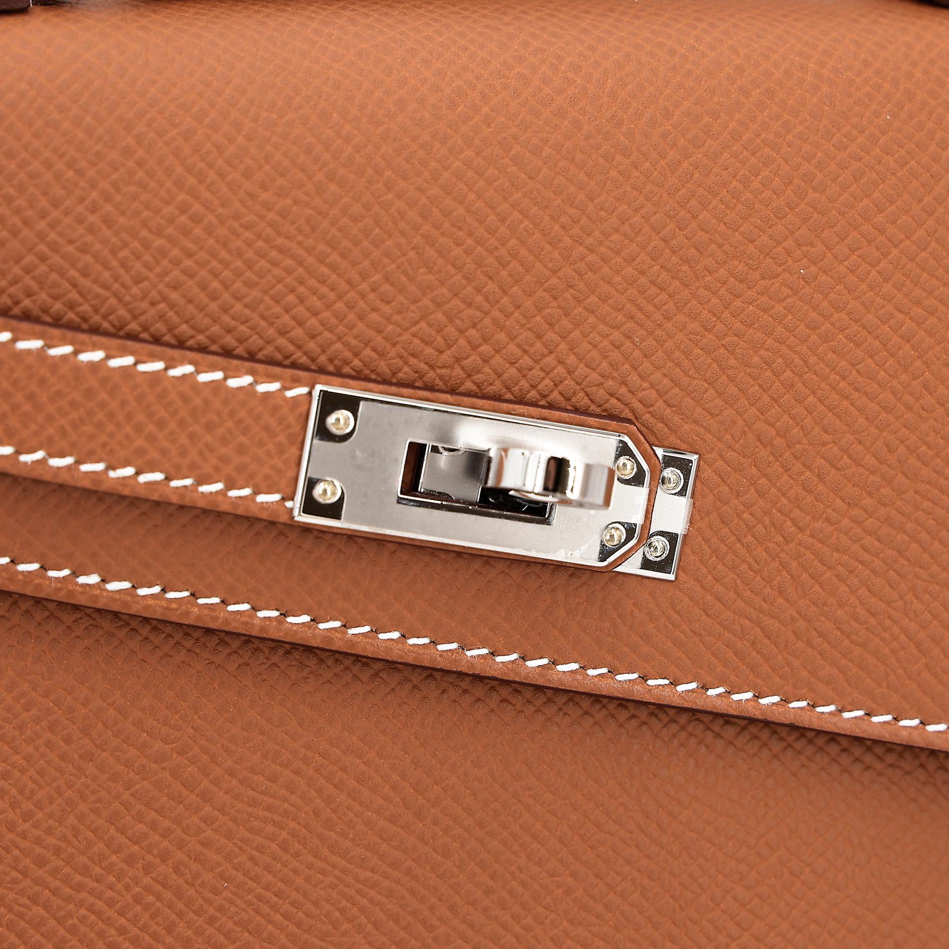 Brand New ( Rank N ) HERMÈS Limited Edition Kelly 20 en Desordre Gold (37) Epsom Palladium hardware W (2024) - 12