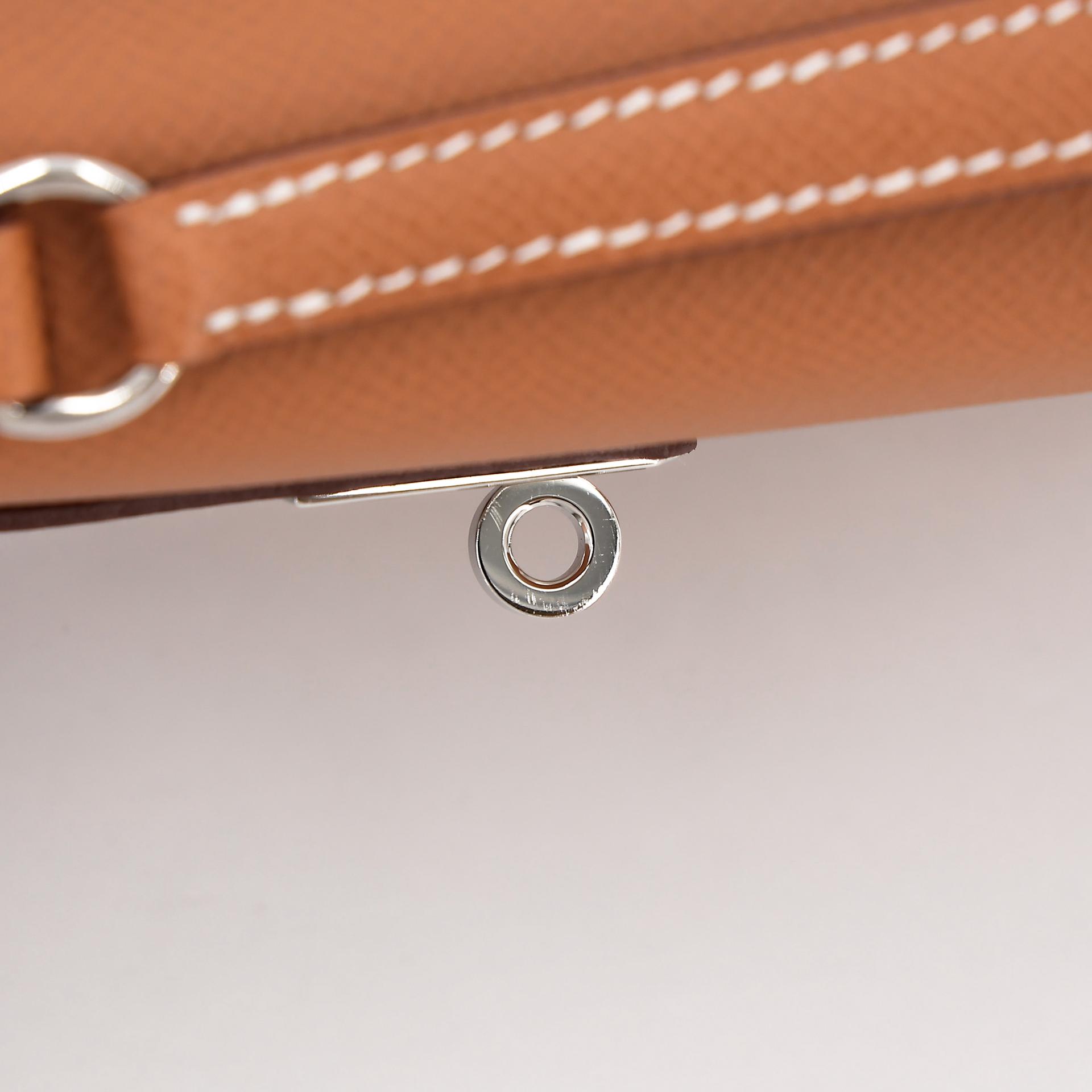 Brand New ( Rank N ) HERMÈS Limited Edition Kelly 20 en Desordre Gold (37) Epsom Palladium hardware W (2024) - 13