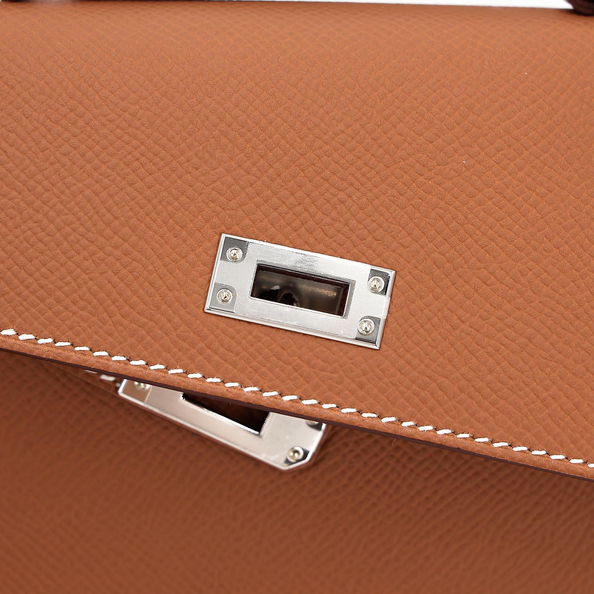 Brand New ( Rank N ) HERMÈS Limited Edition Kelly 20 en Desordre Gold (37) Epsom Palladium hardware W (2024) - 14