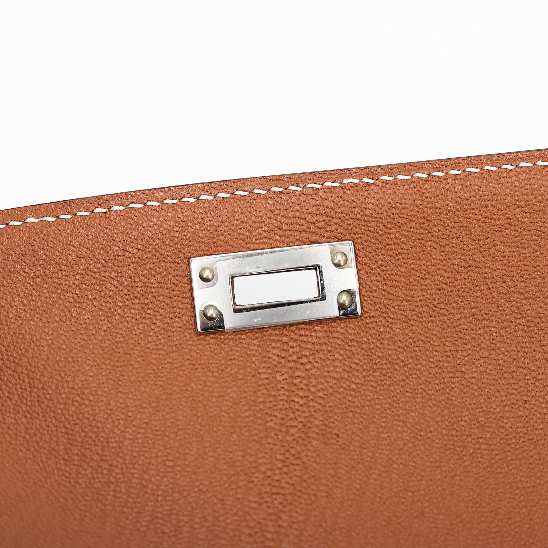 Brand New ( Rank N ) HERMÈS Limited Edition Kelly 20 en Desordre Gold (37) Epsom Palladium hardware W (2024) - 15