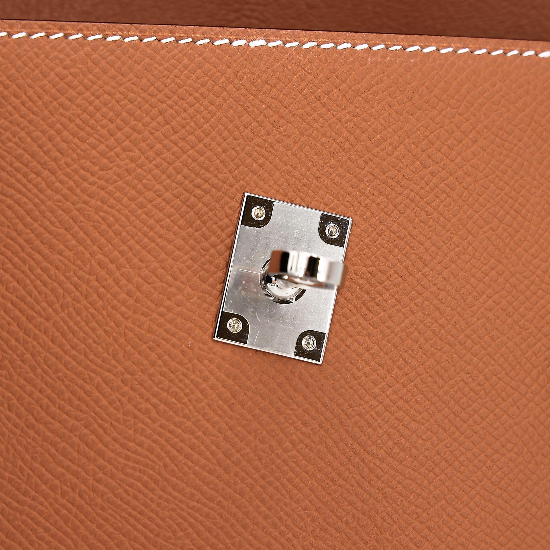 Brand New ( Rank N ) HERMÈS Limited Edition Kelly 20 en Desordre Gold (37) Epsom Palladium hardware W (2024) - 17