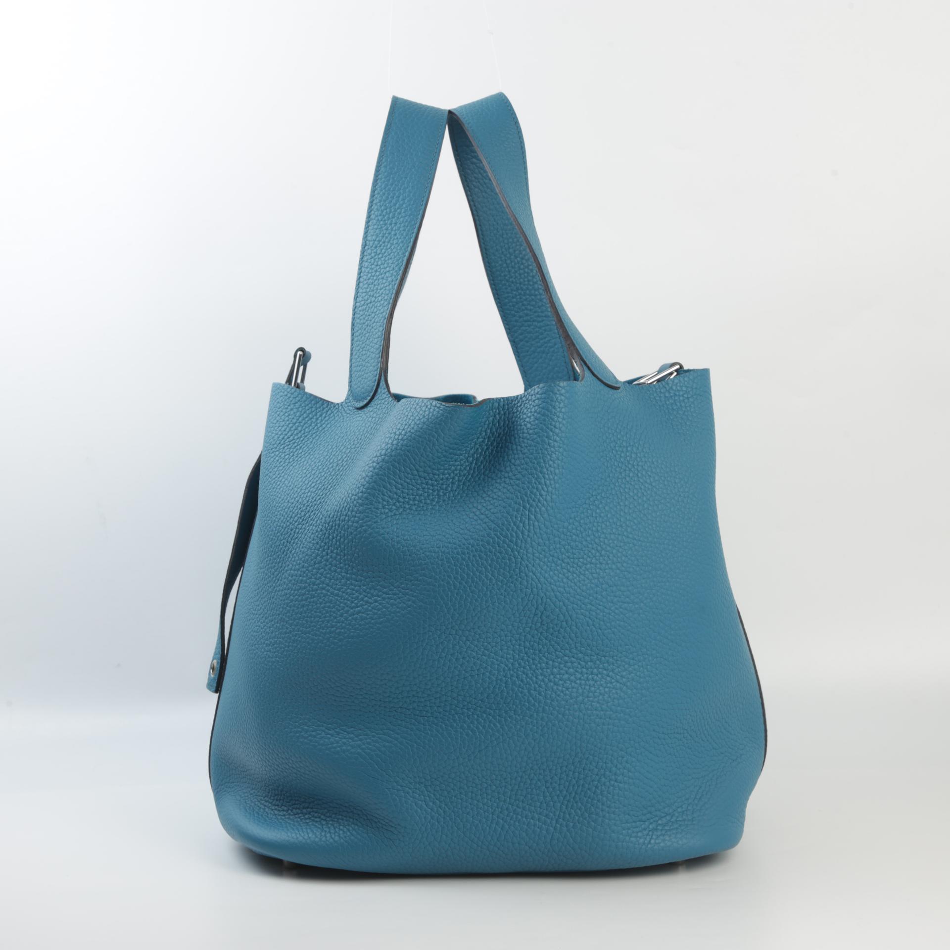 Very Good ( Rank A) HERMÈS Picotin Lock GM Cobalt (7C) Clemence Palladium hardware Square R (2014) - 3