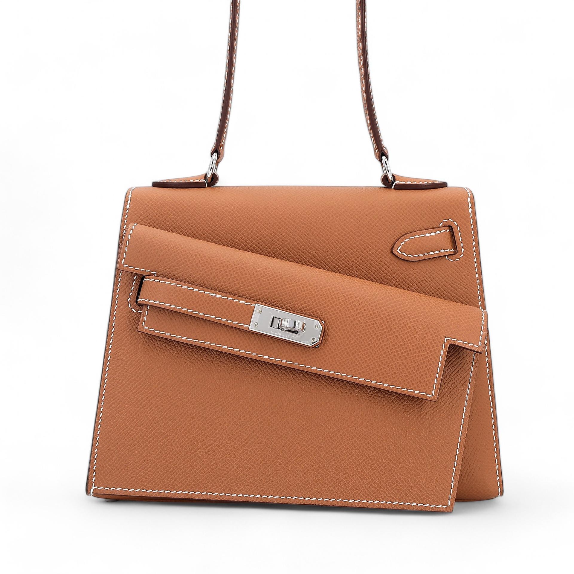 Brand New ( Rank N ) HERMÈS Limited Edition Kelly 20 en Desordre Gold (37) Epsom Palladium hardware W (2024) - 1