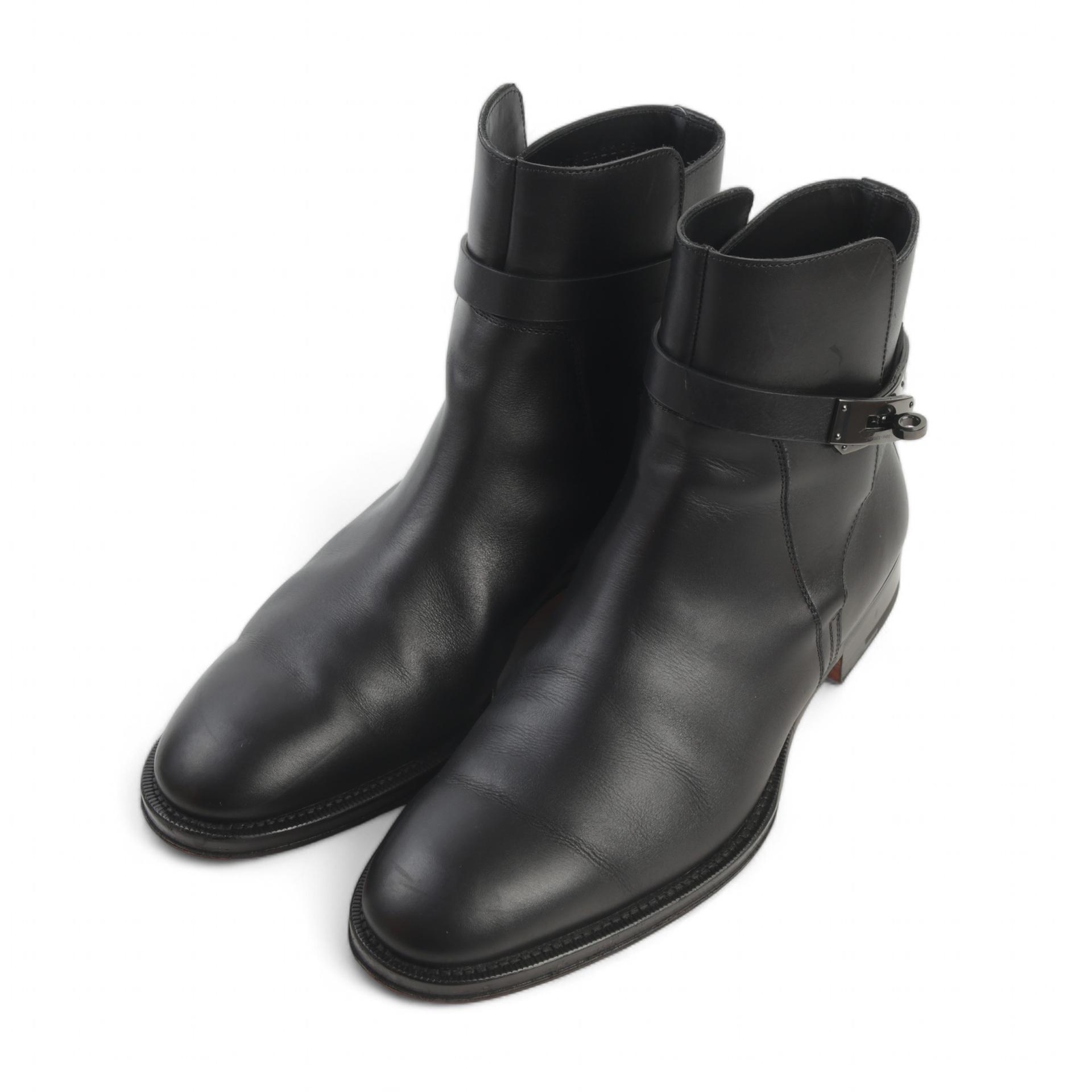 Very Good ( Rank A) HERMÈS Fortune Ankle Boots Black (89) Calfskin Black hardware - 1