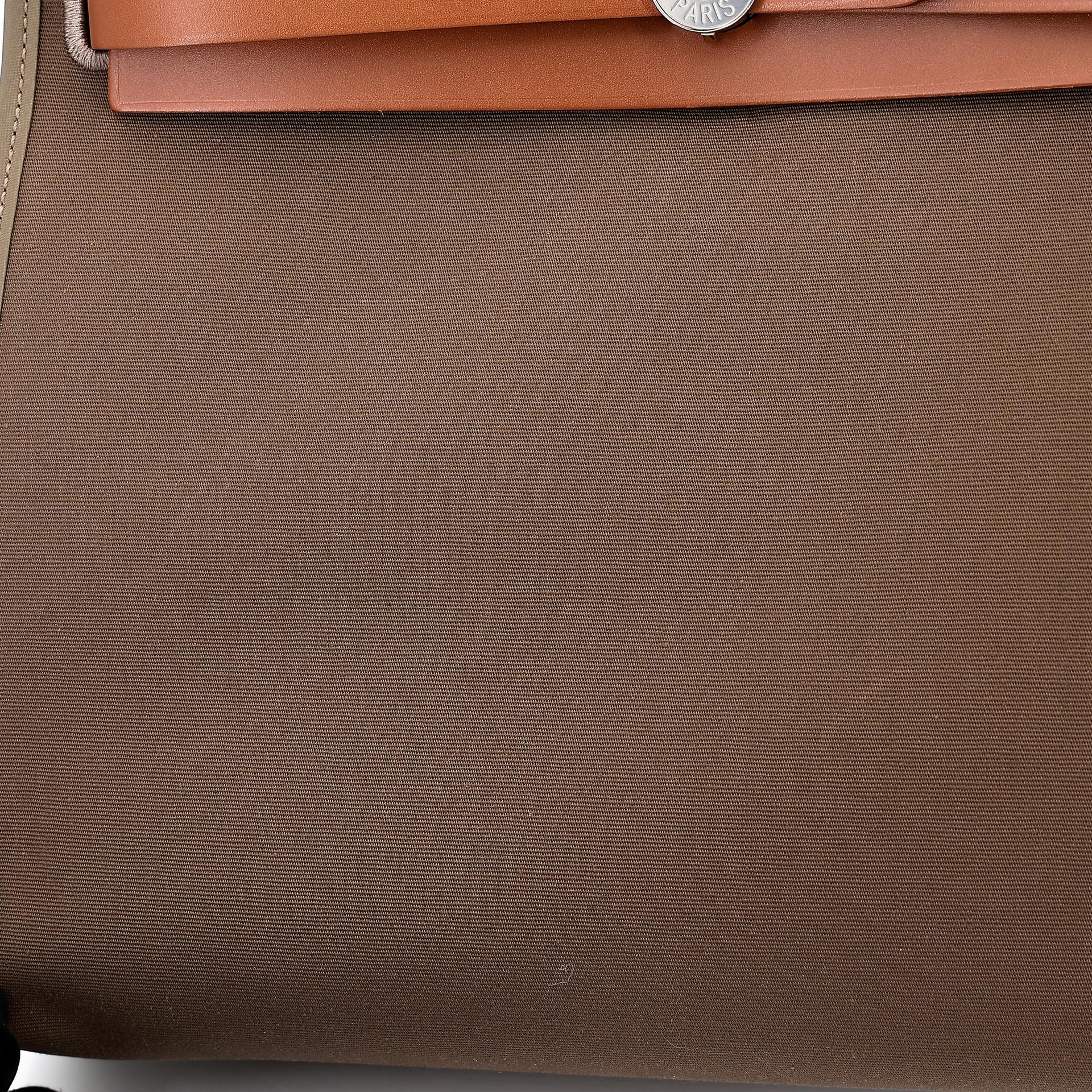Excellent ( Rank SA ) HERMÈS Herbag PM Etoupe (18) Gold (37) Canvas  Leather Palladium hardware D (2019) - 16