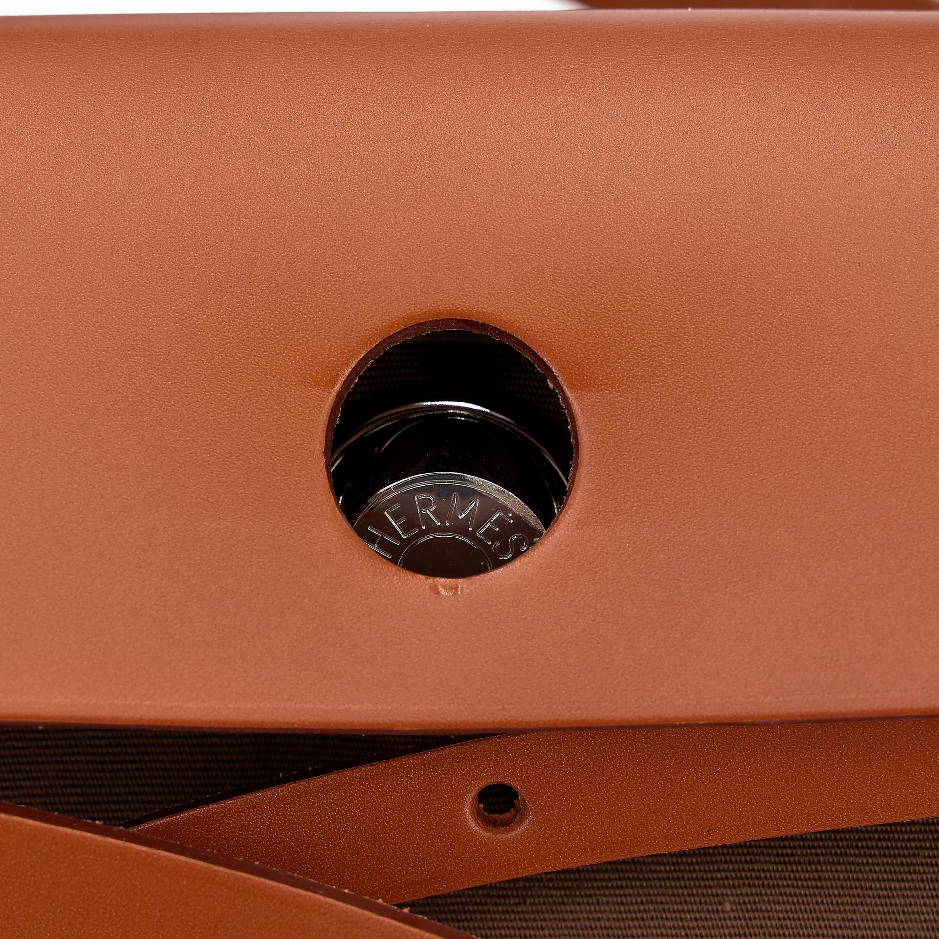 Excellent ( Rank SA ) HERMÈS Herbag PM Etoupe (18) Gold (37) Canvas  Leather Palladium hardware D (2019) - 12