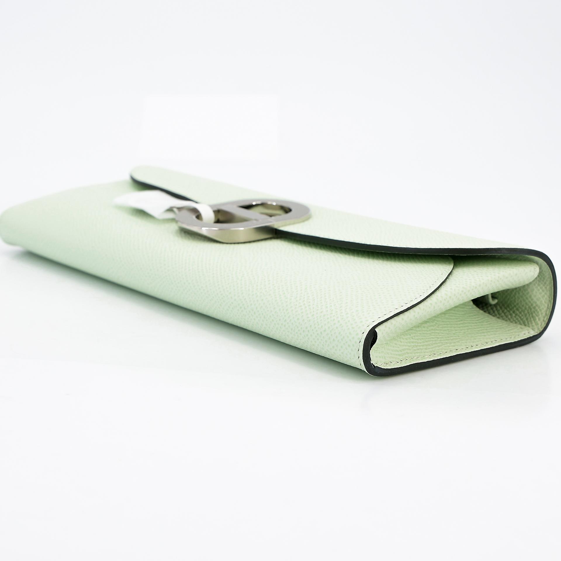 Brand New ( Rank N ) HERMÈS Chaine d'Ancre To Go wallet Vert Fizz (0S) Epsom Palladium hardware B (2023) - 5