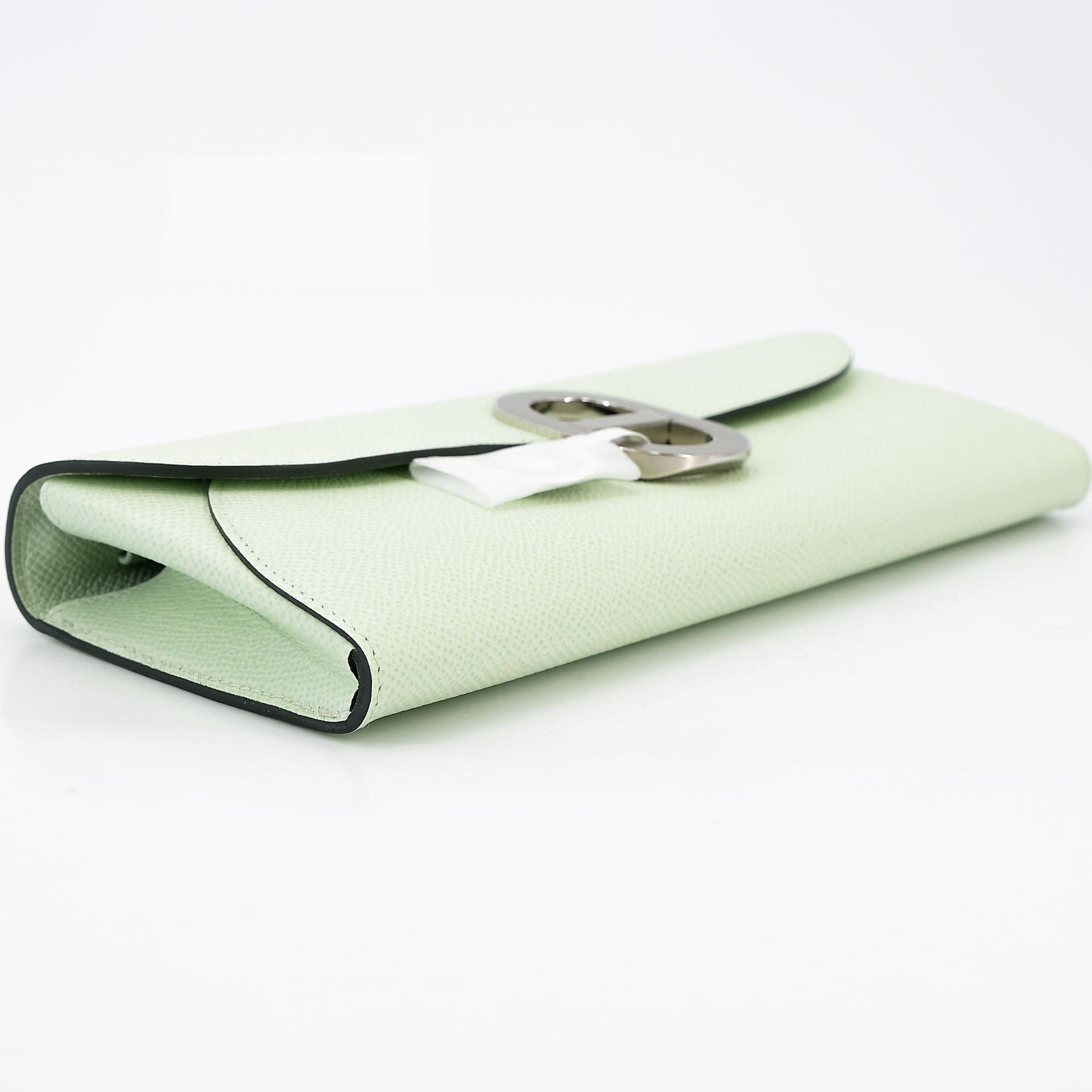 Brand New ( Rank N ) HERMÈS Chaine d'Ancre To Go wallet Vert Fizz (0S) Epsom Palladium hardware B (2023) - 4