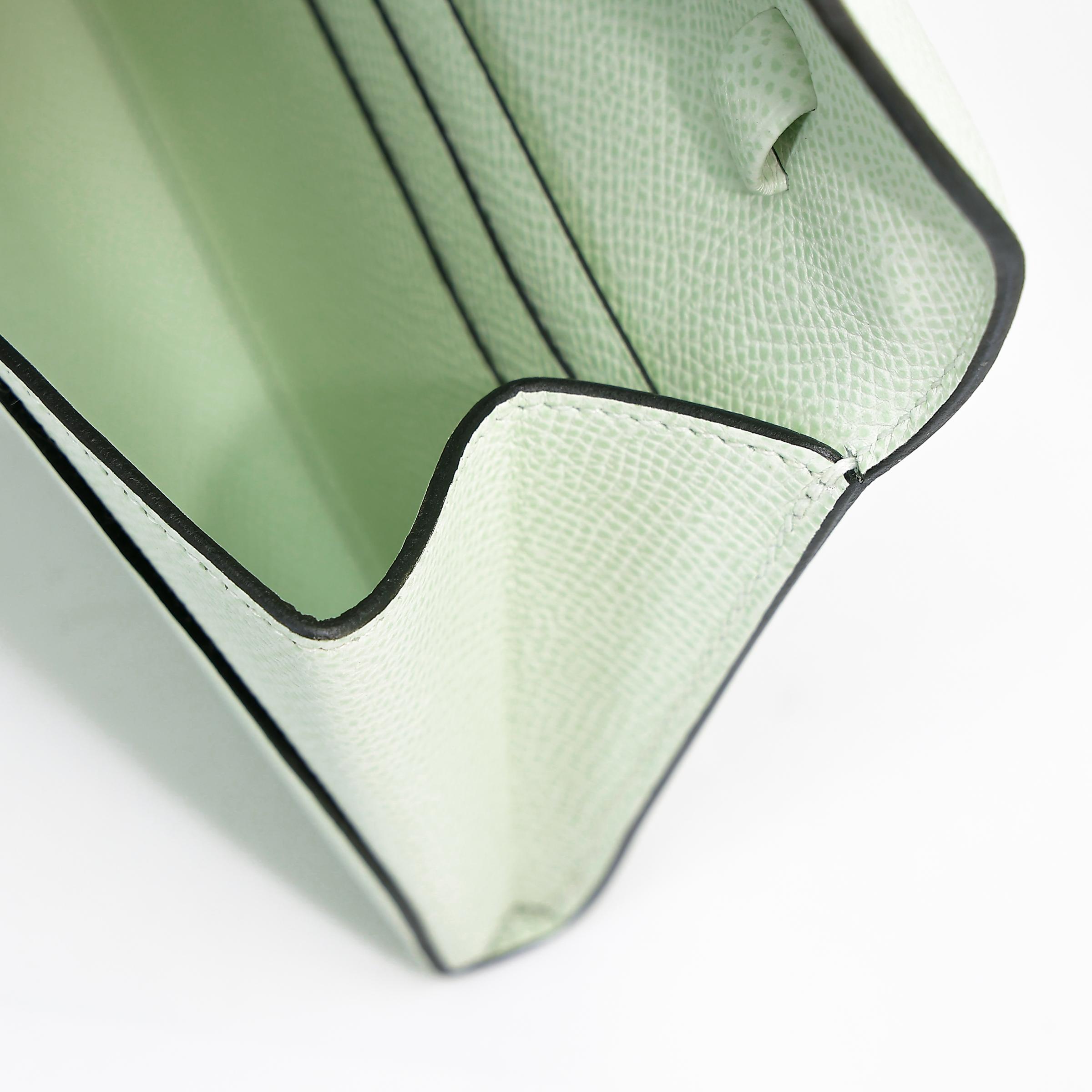 Brand New ( Rank N ) HERMÈS Chaine d'Ancre To Go wallet Vert Fizz (0S) Epsom Palladium hardware B (2023) - 13