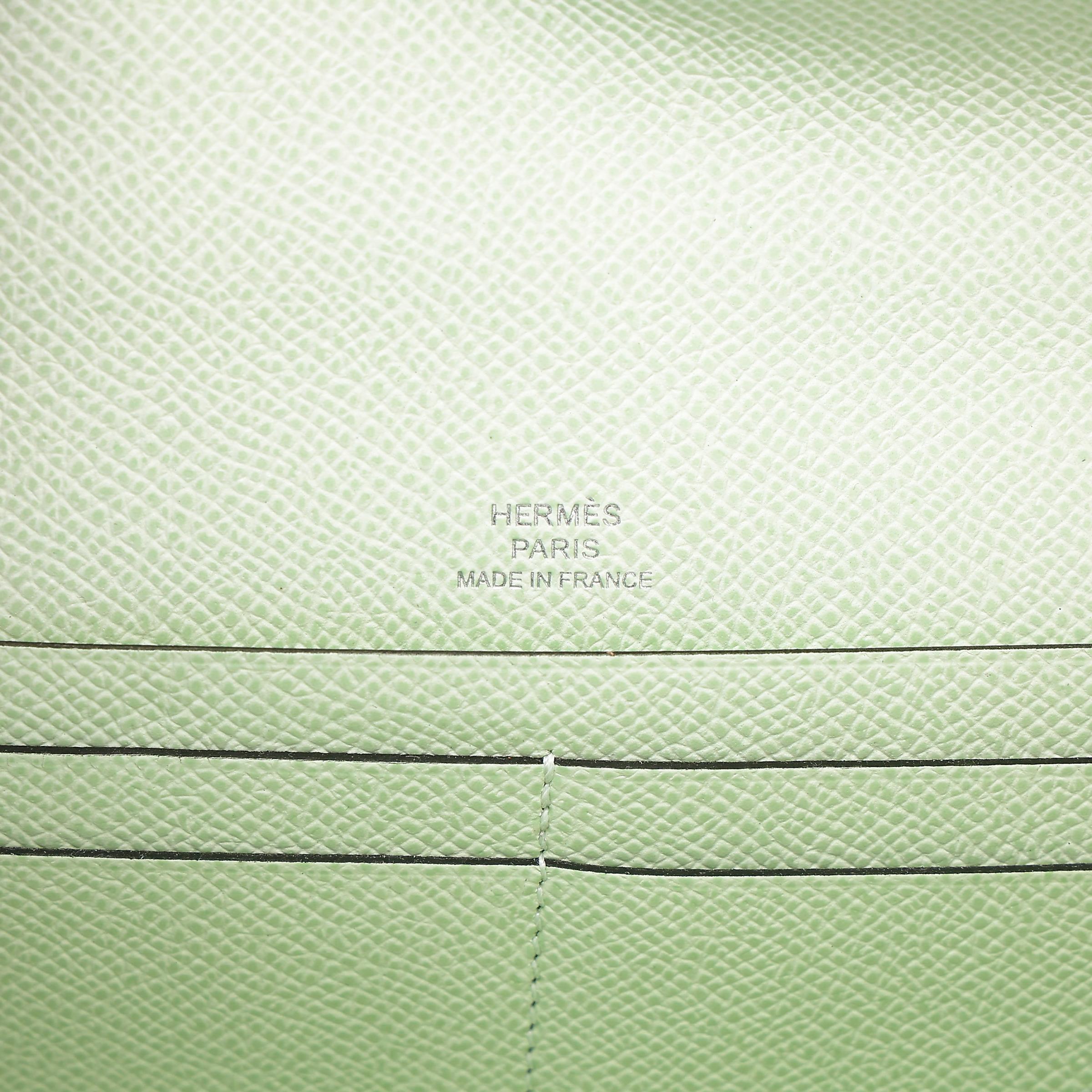 Brand New ( Rank N ) HERMÈS Chaine d'Ancre To Go wallet Vert Fizz (0S) Epsom Palladium hardware B (2023) - 11